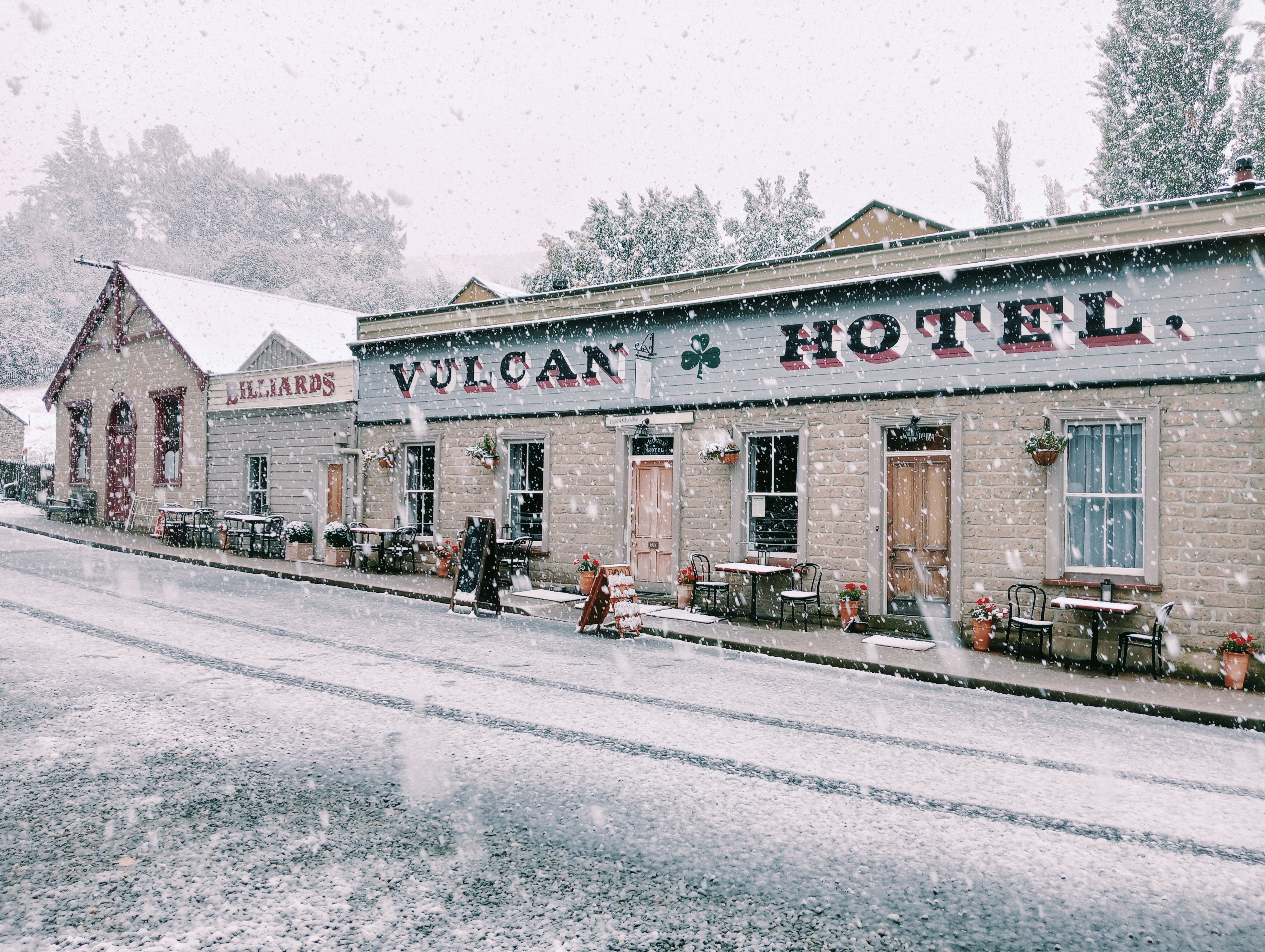 Snow, well settled, in St Bathans, Otago, on March 15.
