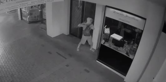 Man attempted to break into Rotorua Jewellers. 