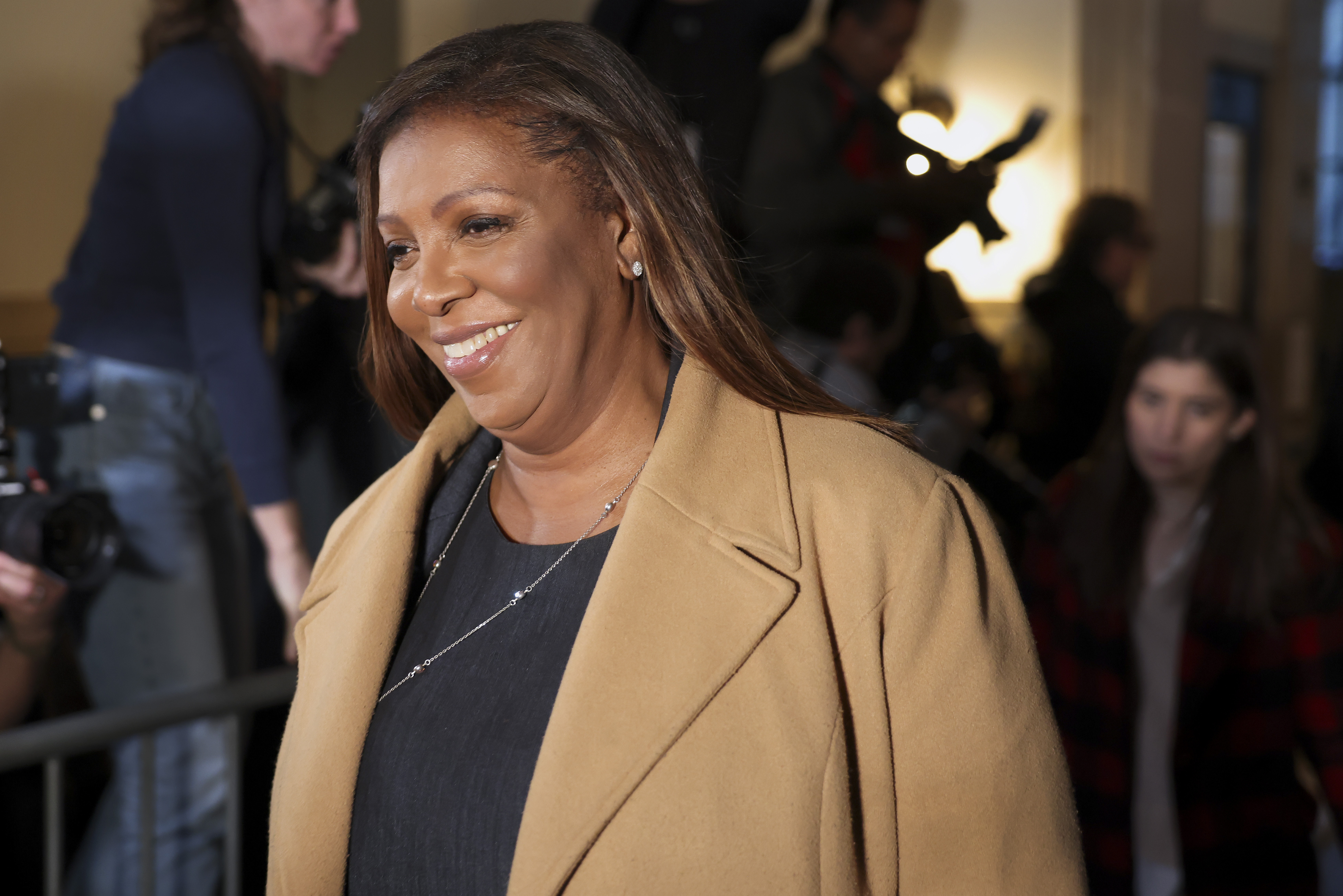 New York Attorney General Letitia James arrives at New York Supreme Court. Photo / AP