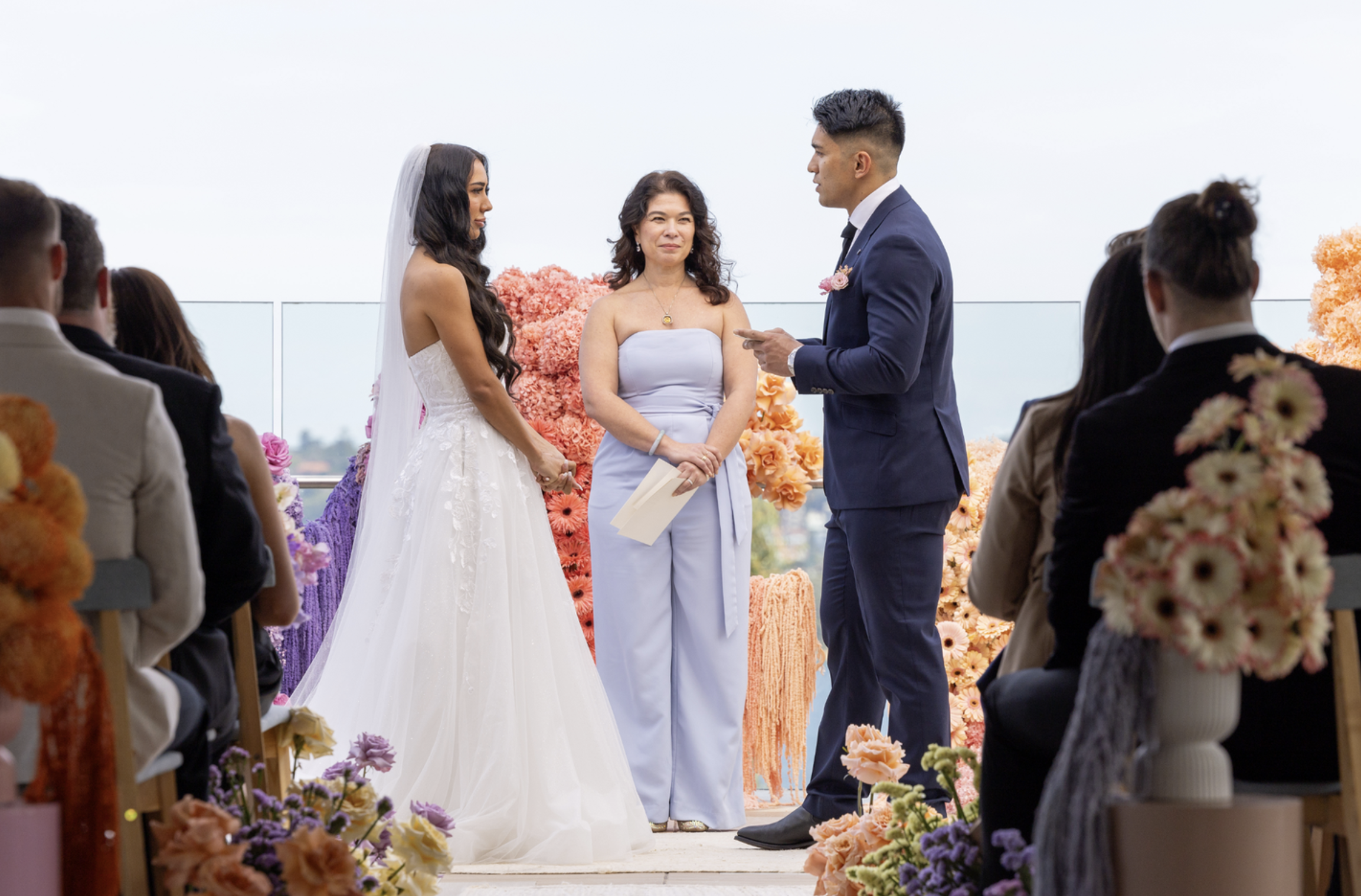 Jade and Ridge at the alter, he is probably telling her how 