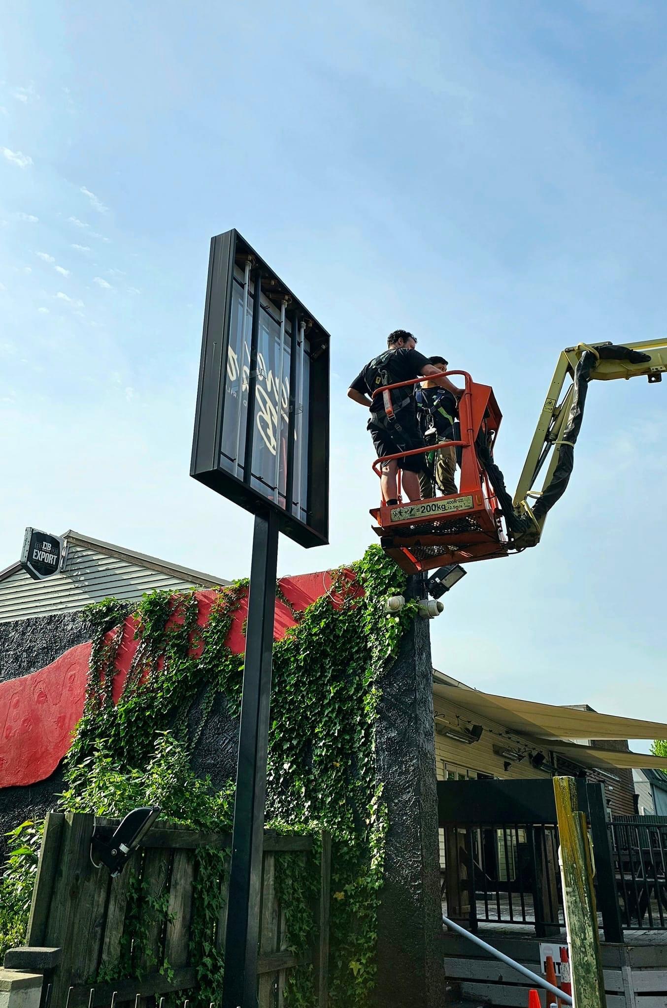 The old Lava Bar signs are taken down this week. Photo / Supplied
