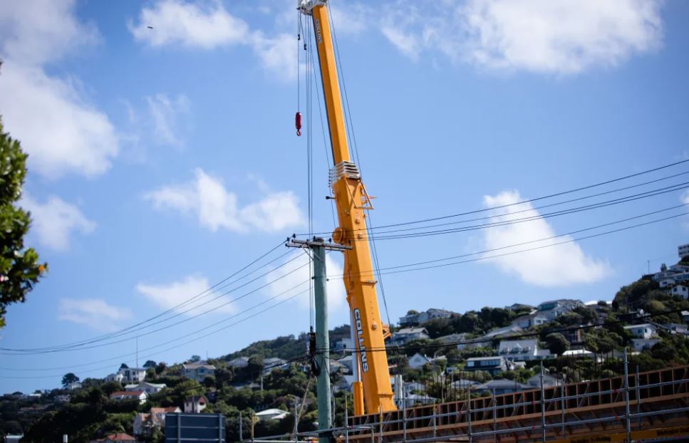 An apartment building under construction in Wellington. Photo / Angus Dreaver