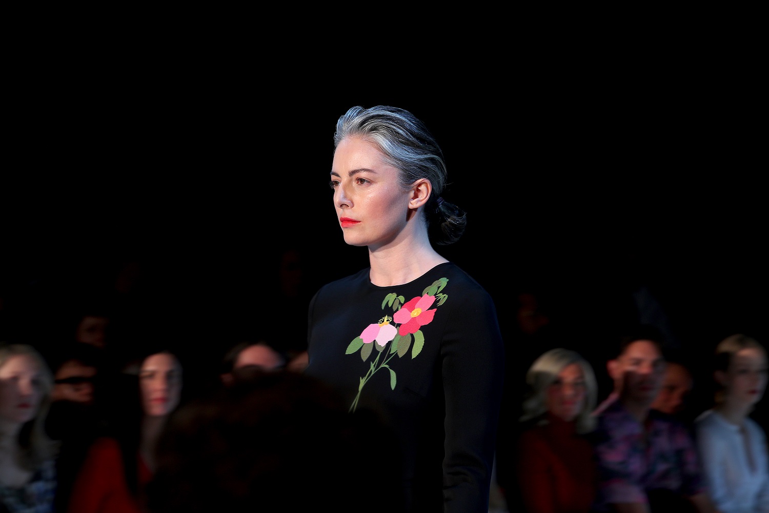 Kate Sylvester model and muse Veronica Crockford Pound walks for the designer's show in 2019. Photo / Getty Images
