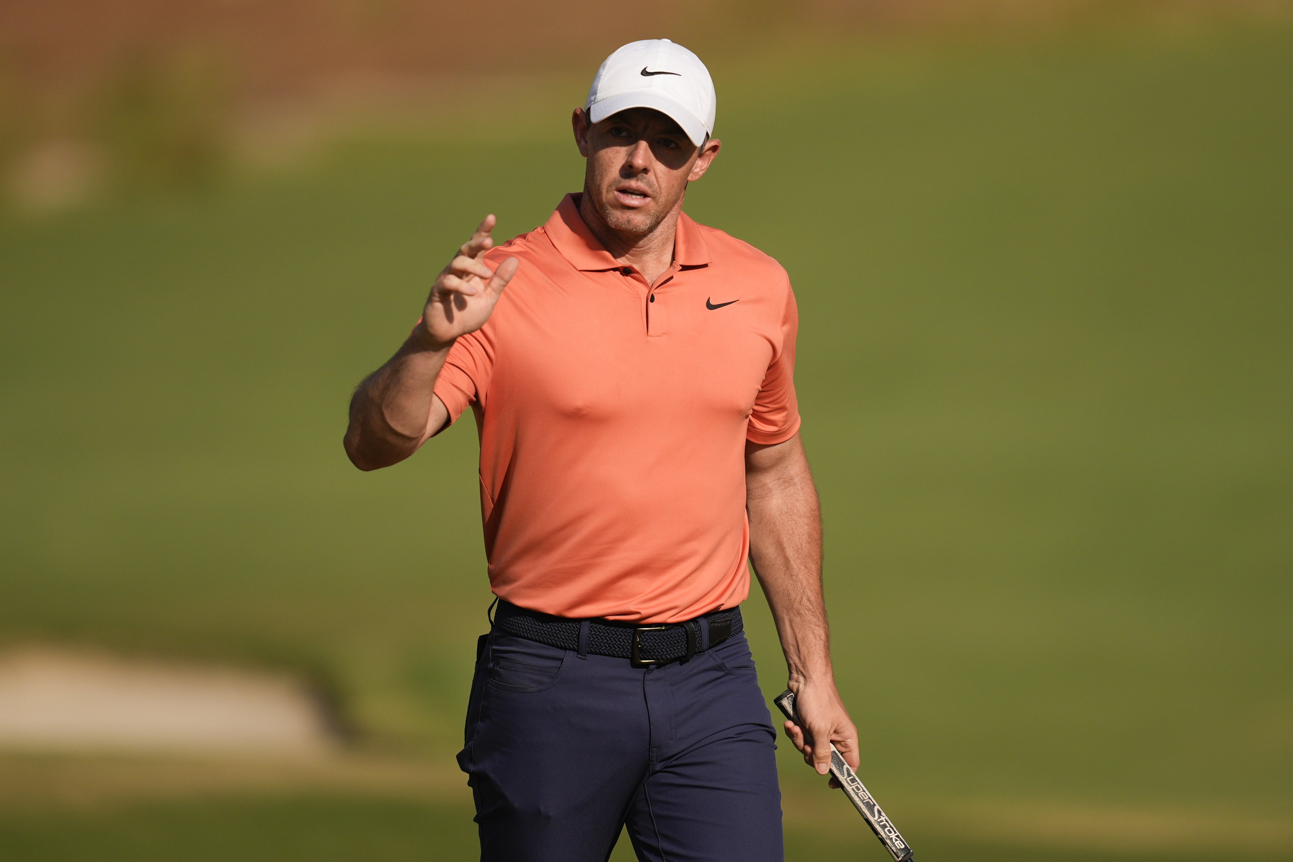 Rory McIlroy, of Northern Ireland, waves after making a putt on the 15th hole during the first round of the U.S. Open. Photo / AP