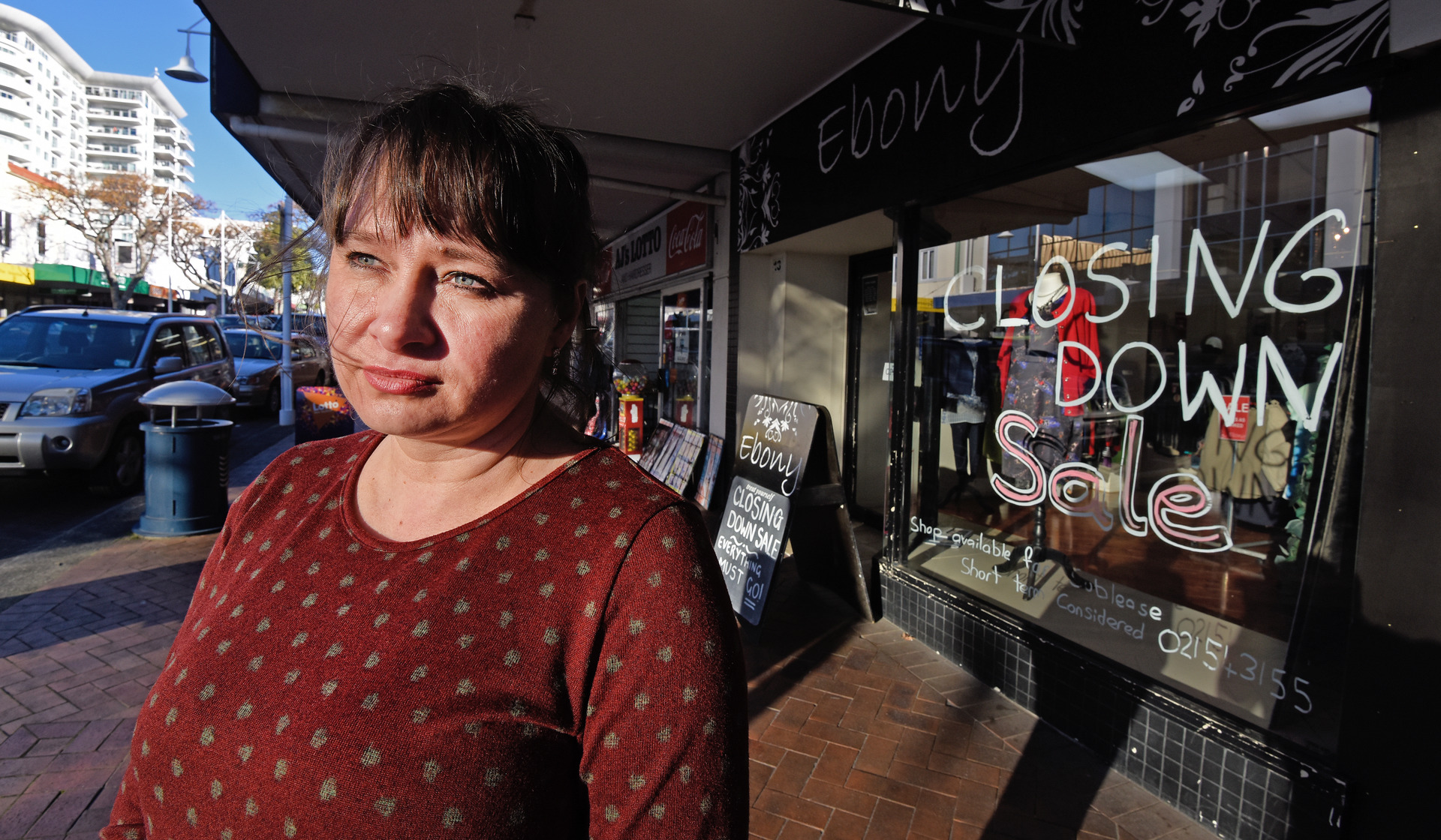 Elena Lukasheva, manager of Devonport Rd store Ebony, which is closing down after six years of flagging sales. Photo/George Novak