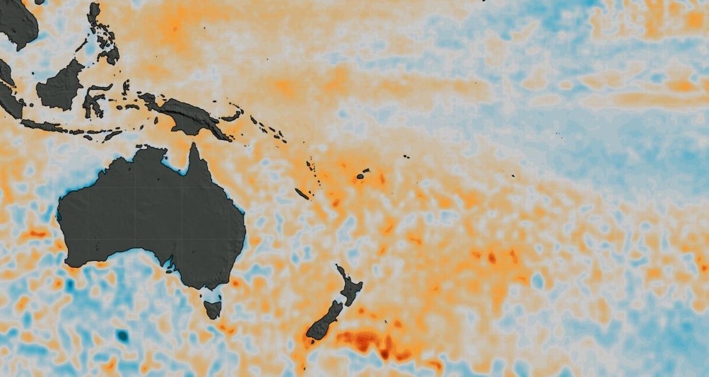 New Zealand's unseasonably balmy June owes to warm sea temperatures in the western Pacific. Image / Niwa