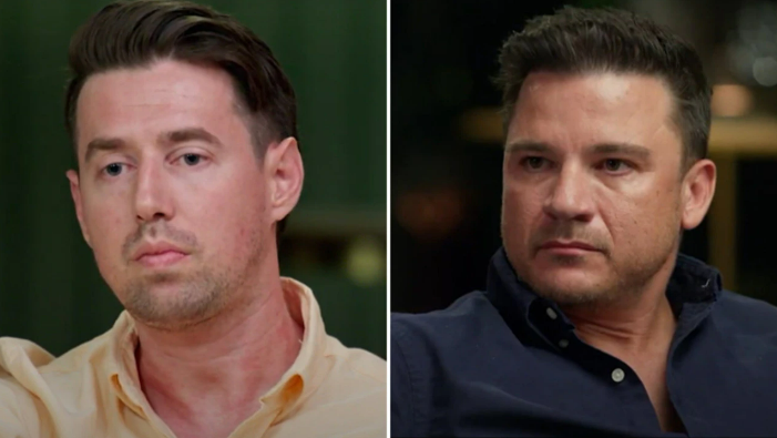 MAFS groom Hugo exposes Dan's negative comments about his wife Sandy. And gets the death stare in return. Photo / Supplied