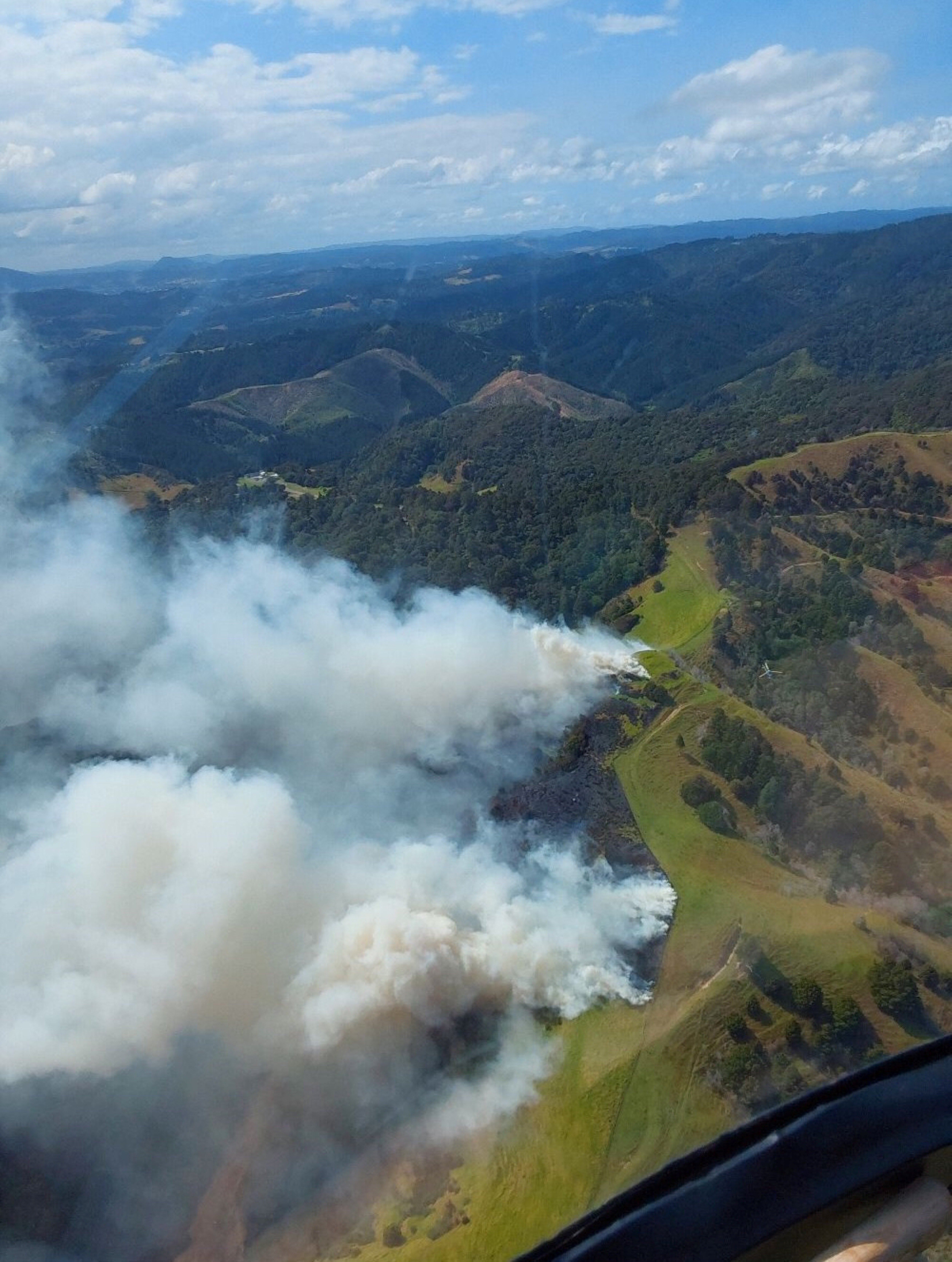 An aerial photo of the vegetation fire near Whangārei which burned through 20ha last week. Photo / Fire and Emergency NZ