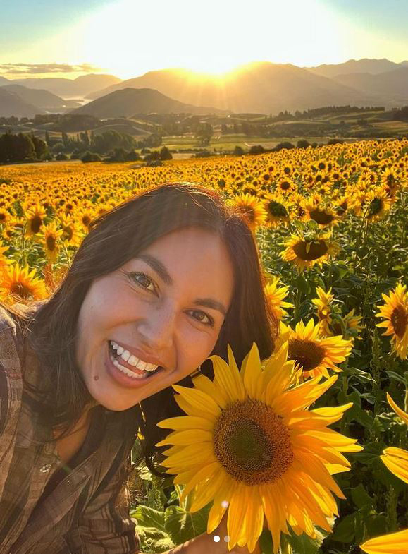Nadia Lim in the sunflower paddock she planted on her Central Otago farm. Photo/Supplied