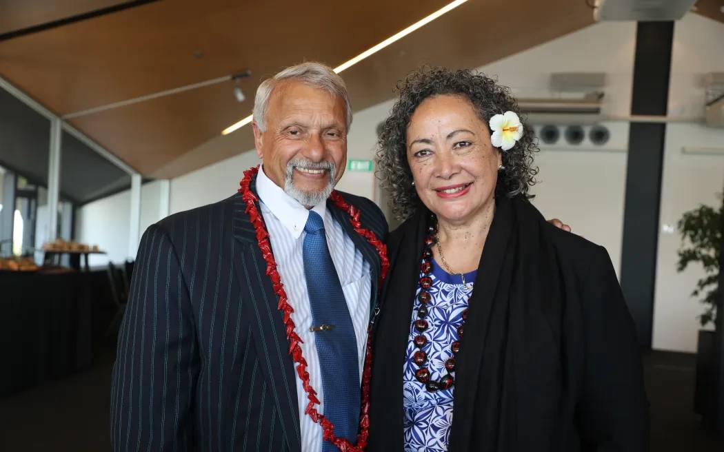 Former National MP Anae Arthur Anae and P.A.C.I.F.I.C.A Inc president Repeka Lelaulu. Photo / Coco Lance, RNZ Pacific