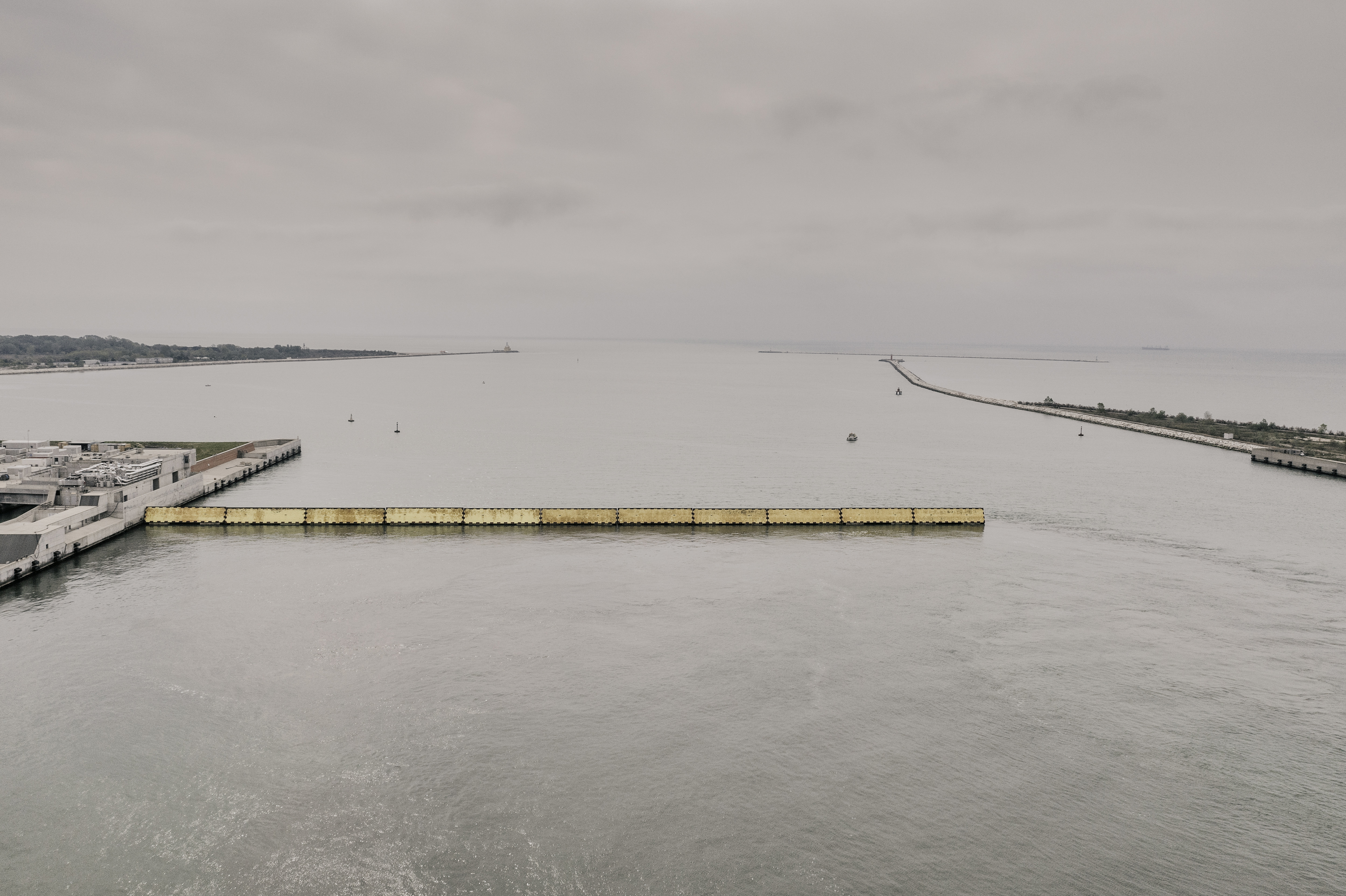 MOSE, an Italian acronym for Experimental Electromechanical Module, is an integrated system consisting of rows of mobile gates installed at the Lido, Malamocco, and Chioggia inlets that are able to temporarily isolate the Venetian Lagoon from the Adriatic Sea during high tides. Photo / Laetitia Vancon, The New York Times
