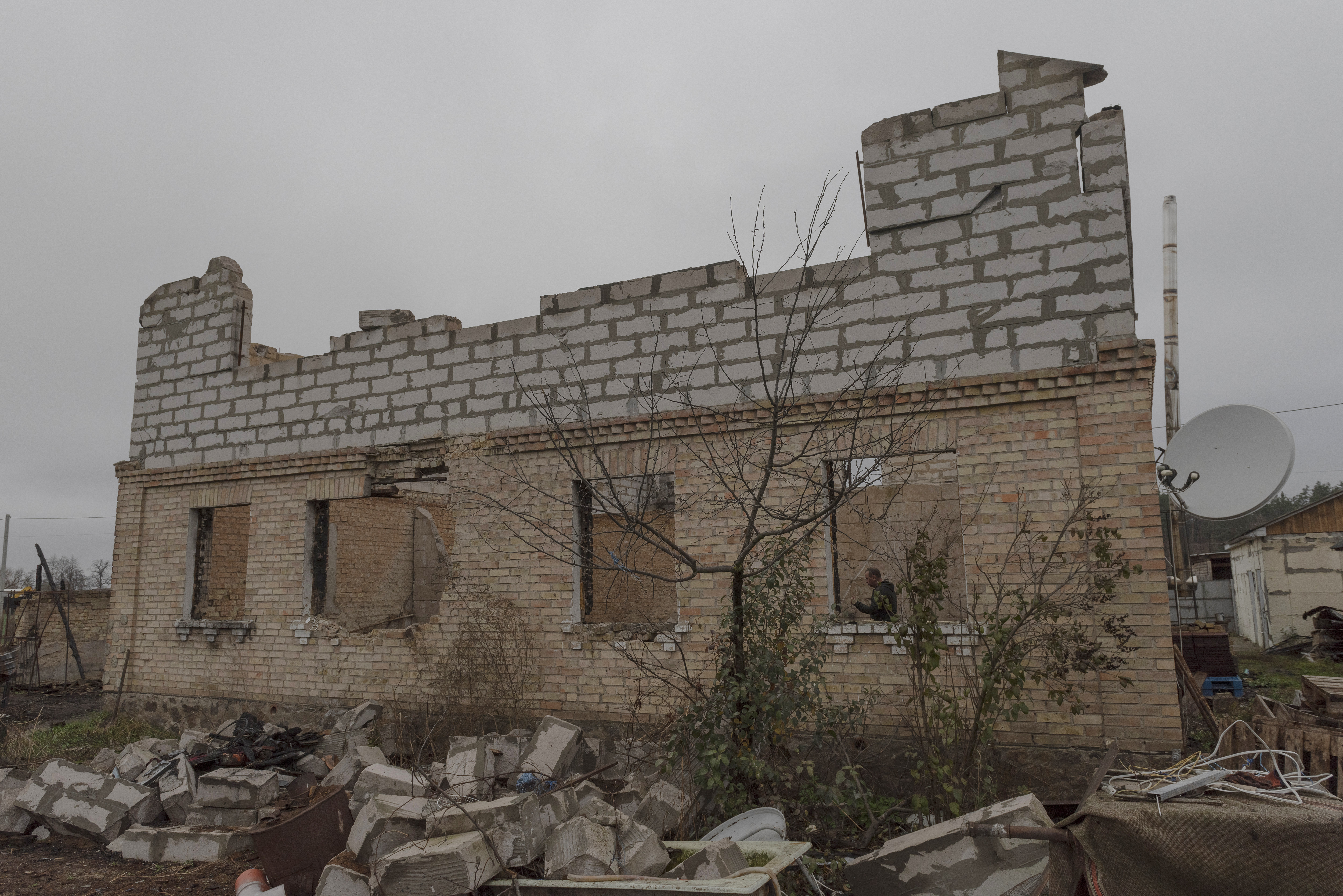 Vadym Zherdetsky's house in Moschun was struck by two Russian missiles.  Photo / AP
