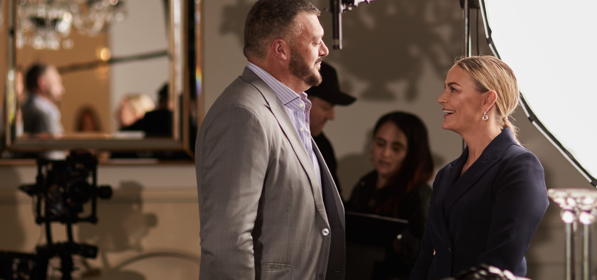 Kenyon and Charlotte Clarke on set of their new reality show The Property Developers.