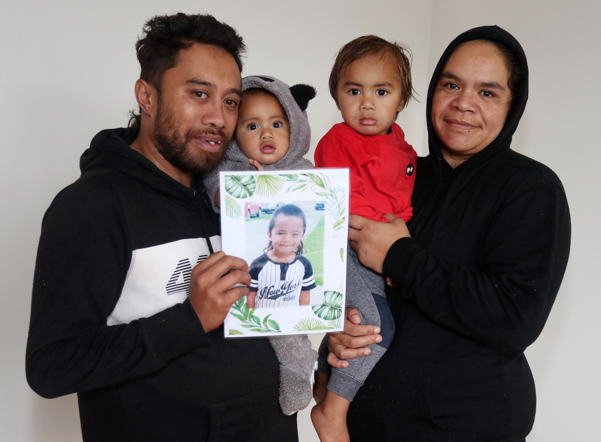 Tui (right) with her partner, Gerry, and their young tamariki with Takarua. Photo / Michael Cunningham