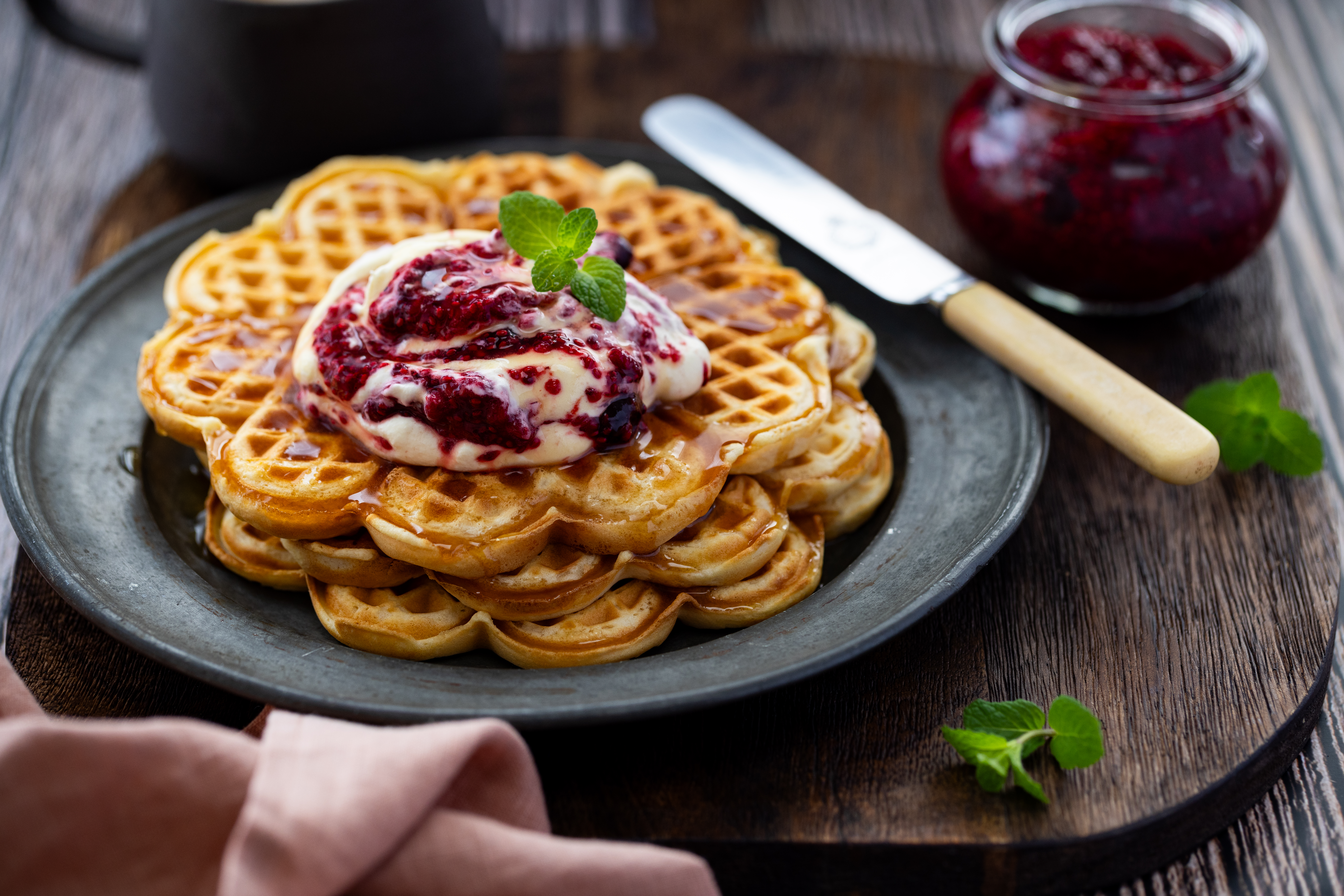 This jam can be used as a topping for toast, waffles, yoghurt and desserts. Photo / Babiche Martens