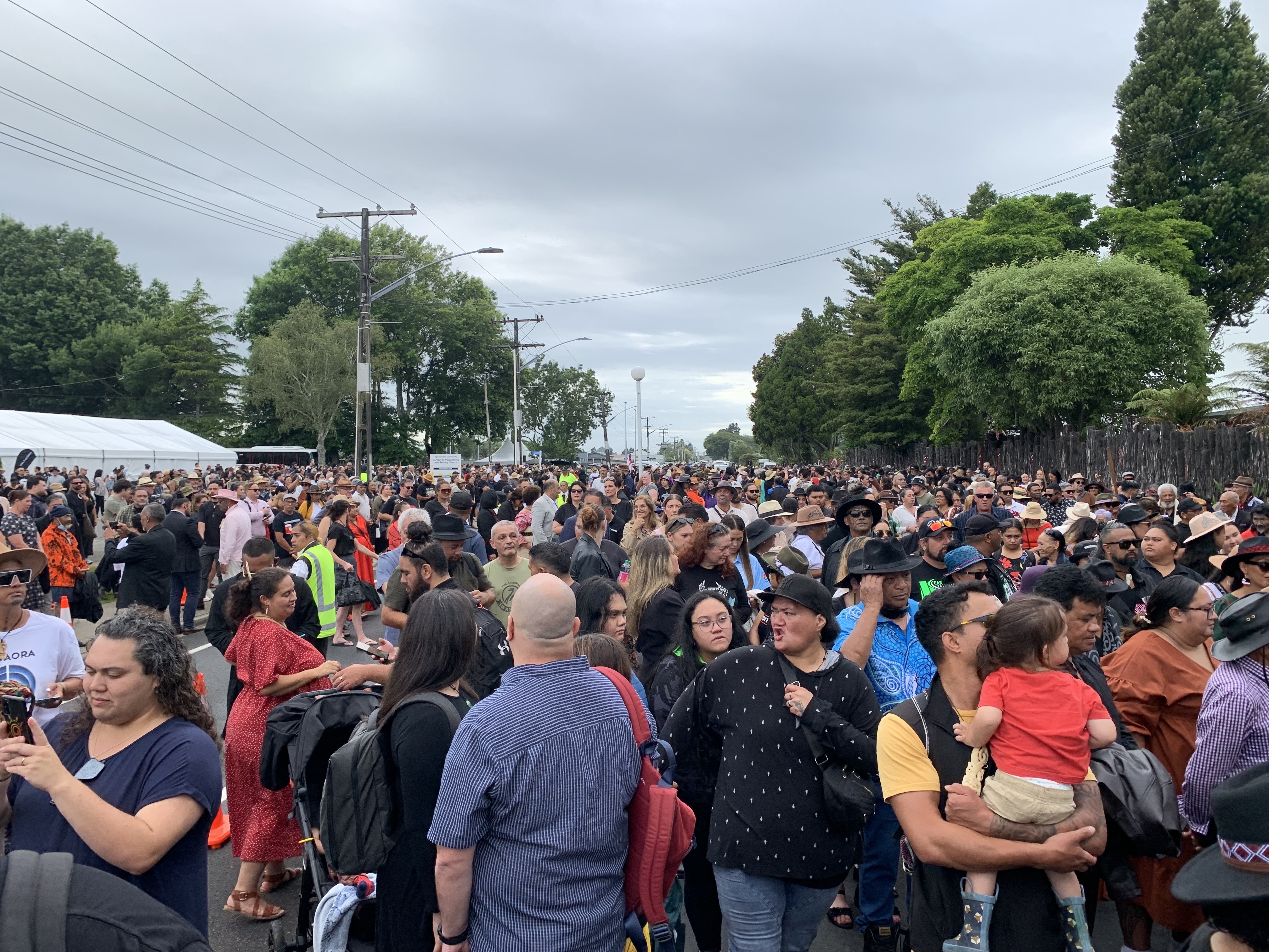 More than 10,000 were estimated to have travelled to Ngāruawāhia on Saturday for the hui. Photo / Adam Pearse