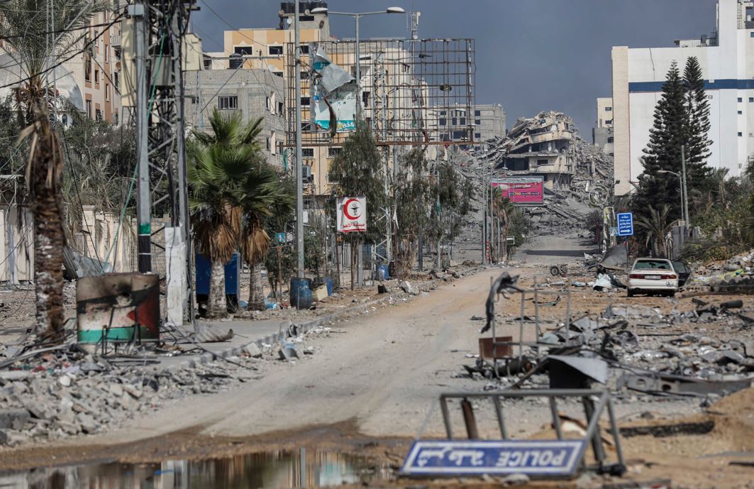 Destroyed buildings caused by the ongoing Israeli airstrikes on Gaza City. Photo / AP