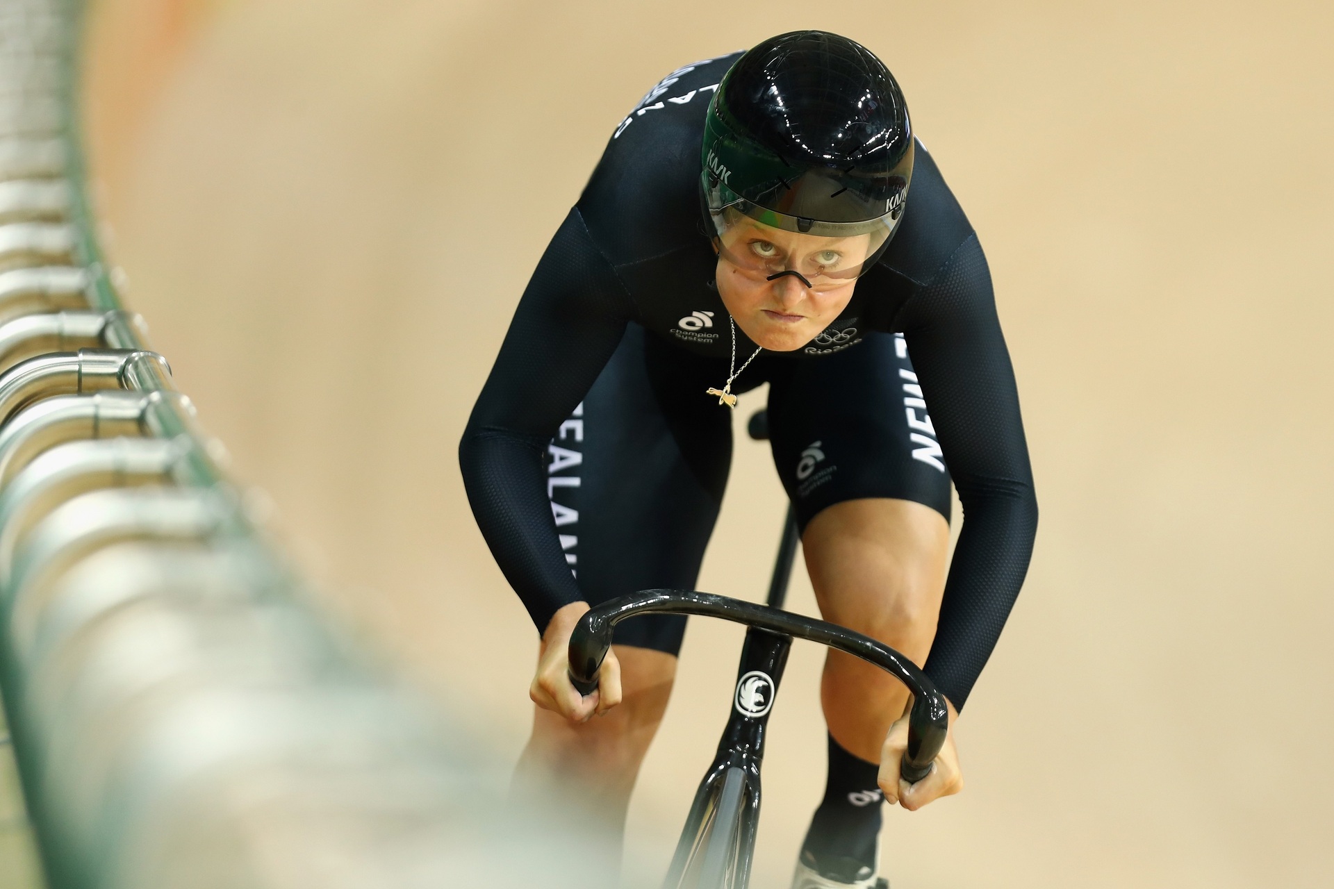 Podmore  in action during training at the Rio Olympics. After missing the 2020 Olympic squad, Podmore requested a mediation session with Cycling NZ. Photo / Getty Images