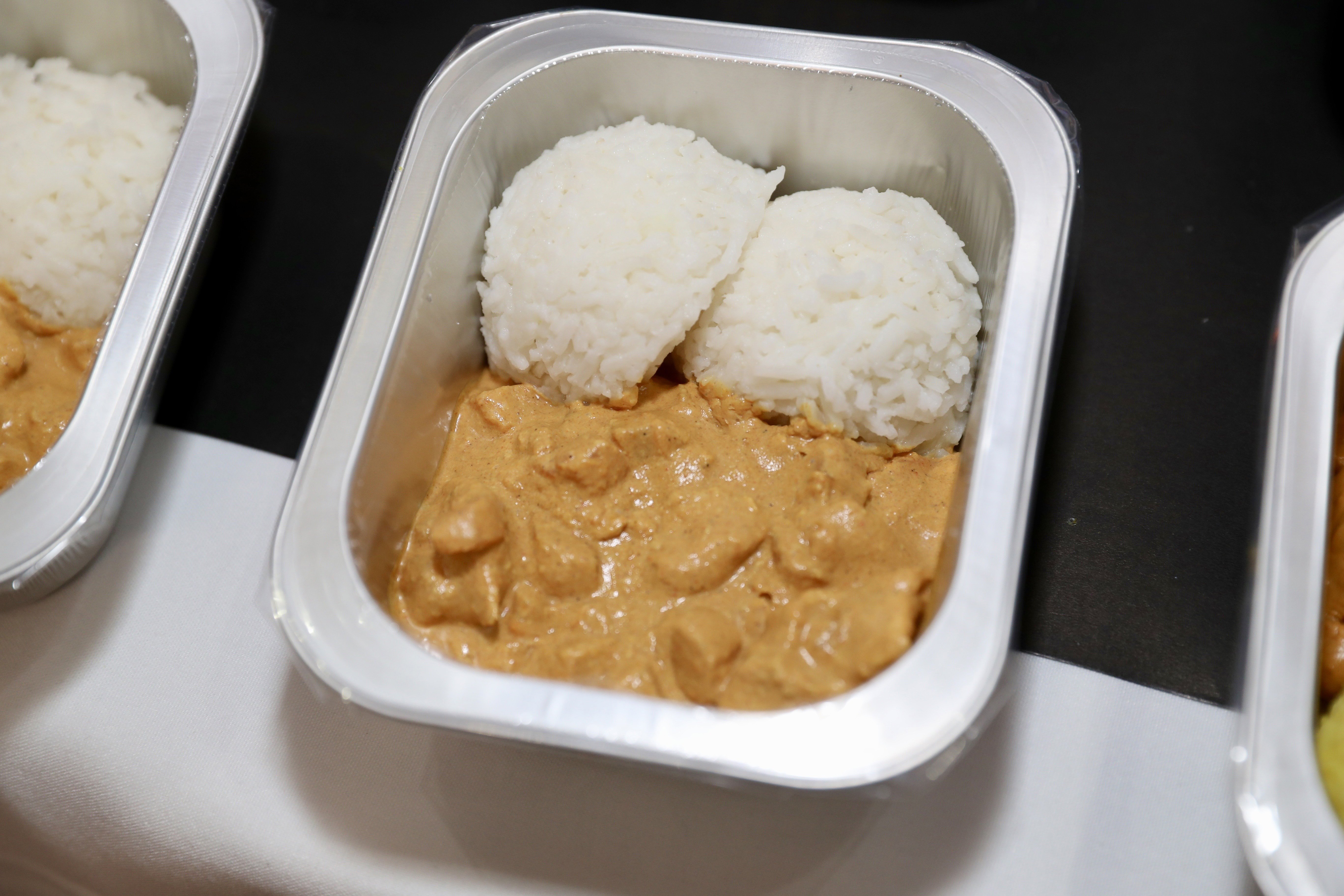 One of the new meals for the $3 school lunches – butter chicken and rice. Photo / Mark Mitchell