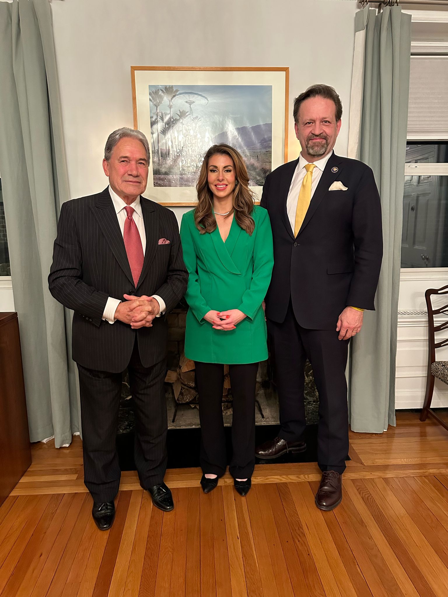 Foreign Minister Winston Peters with Trump Administration officials Morgan Ortagus and Sebastian Gorka.