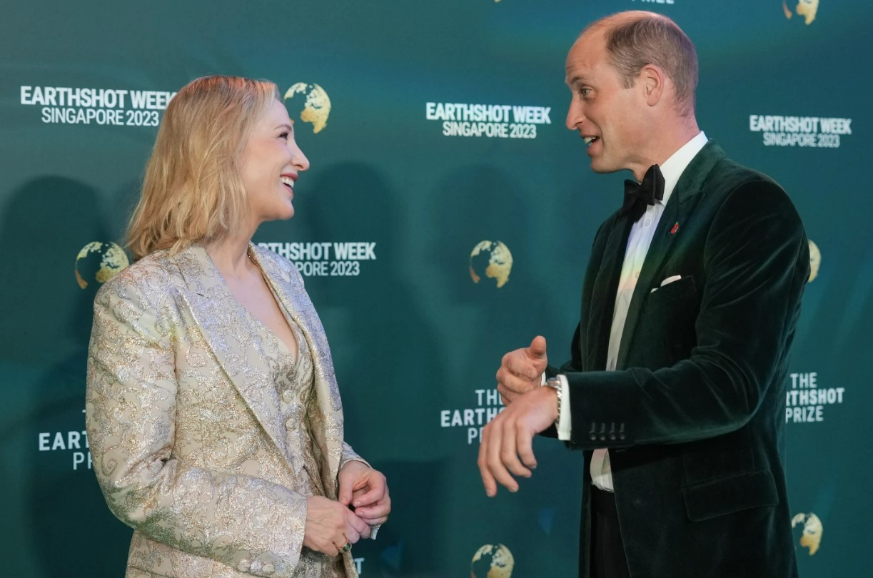 Prince William chats with Australian actress Cate Blanchett. Photo / AP