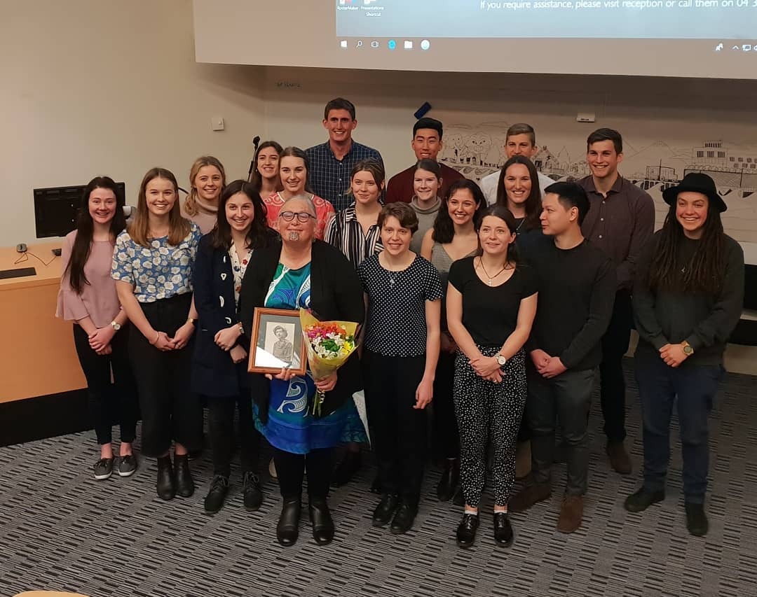 Report authors fourth-year University of Otago medical students, ActionStation director Laura O'Connell-Rapira (far right) and Dr Keri Lawson-Te Aho (centre front). Photo / Supplied