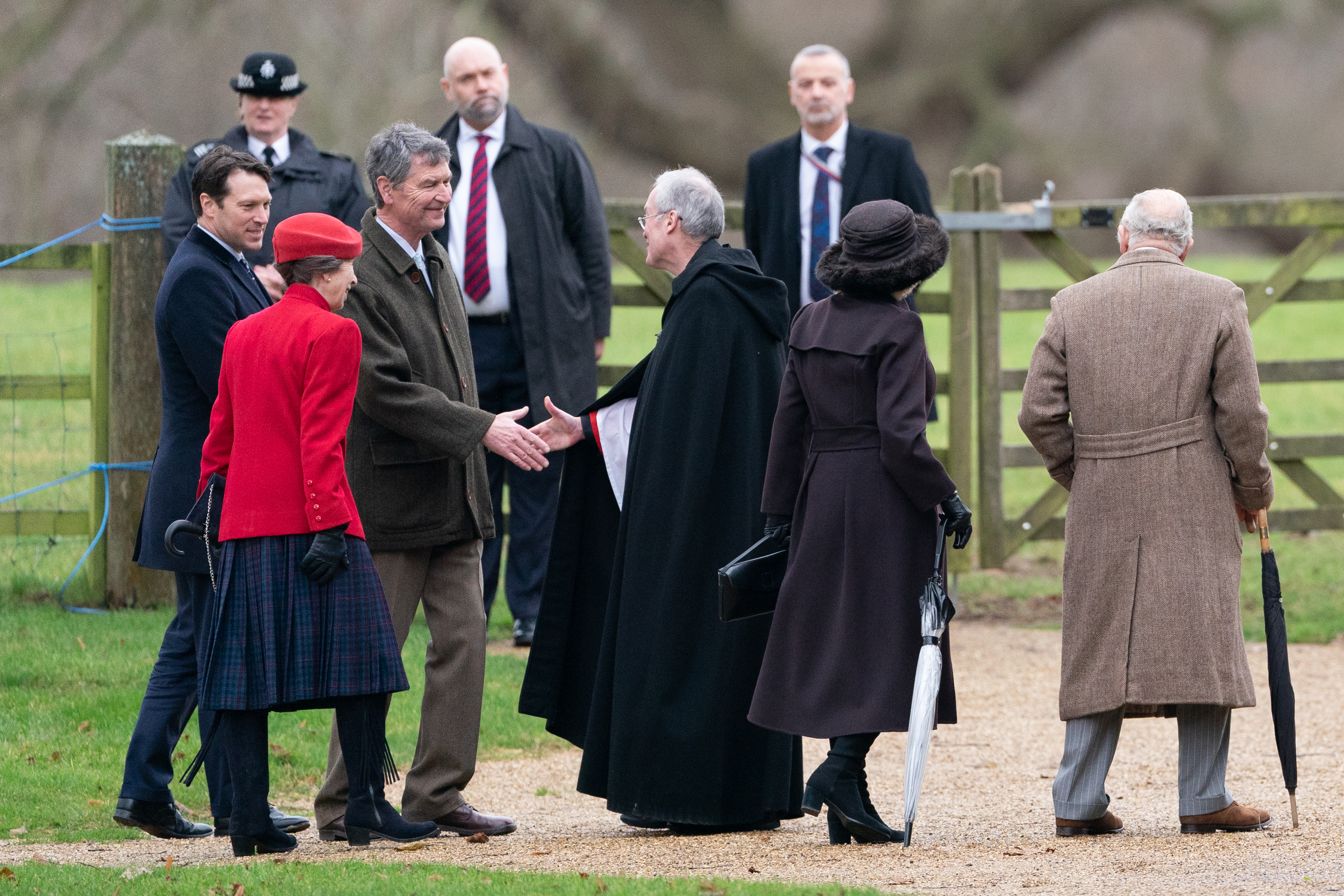 King Charles and Queen Camilla at Sandringham with Princess Anne and her husband Sir Tim Lawrence. Photo / Getty Images
