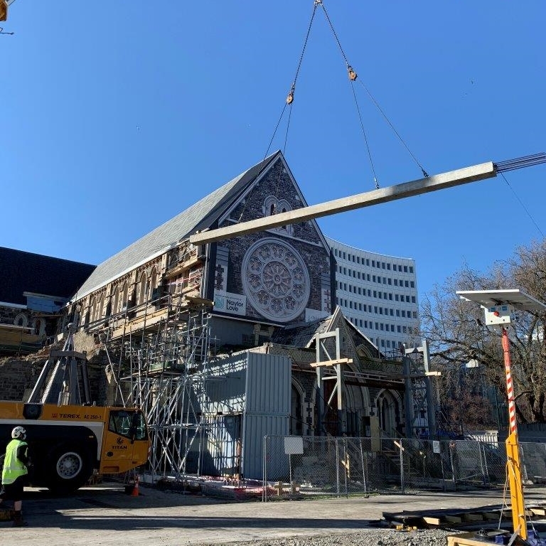 Naylor Love is one of the contractors working to reinstate the Christ Church Cathedral. A cost blow-out, however, has thrown continued work into question.