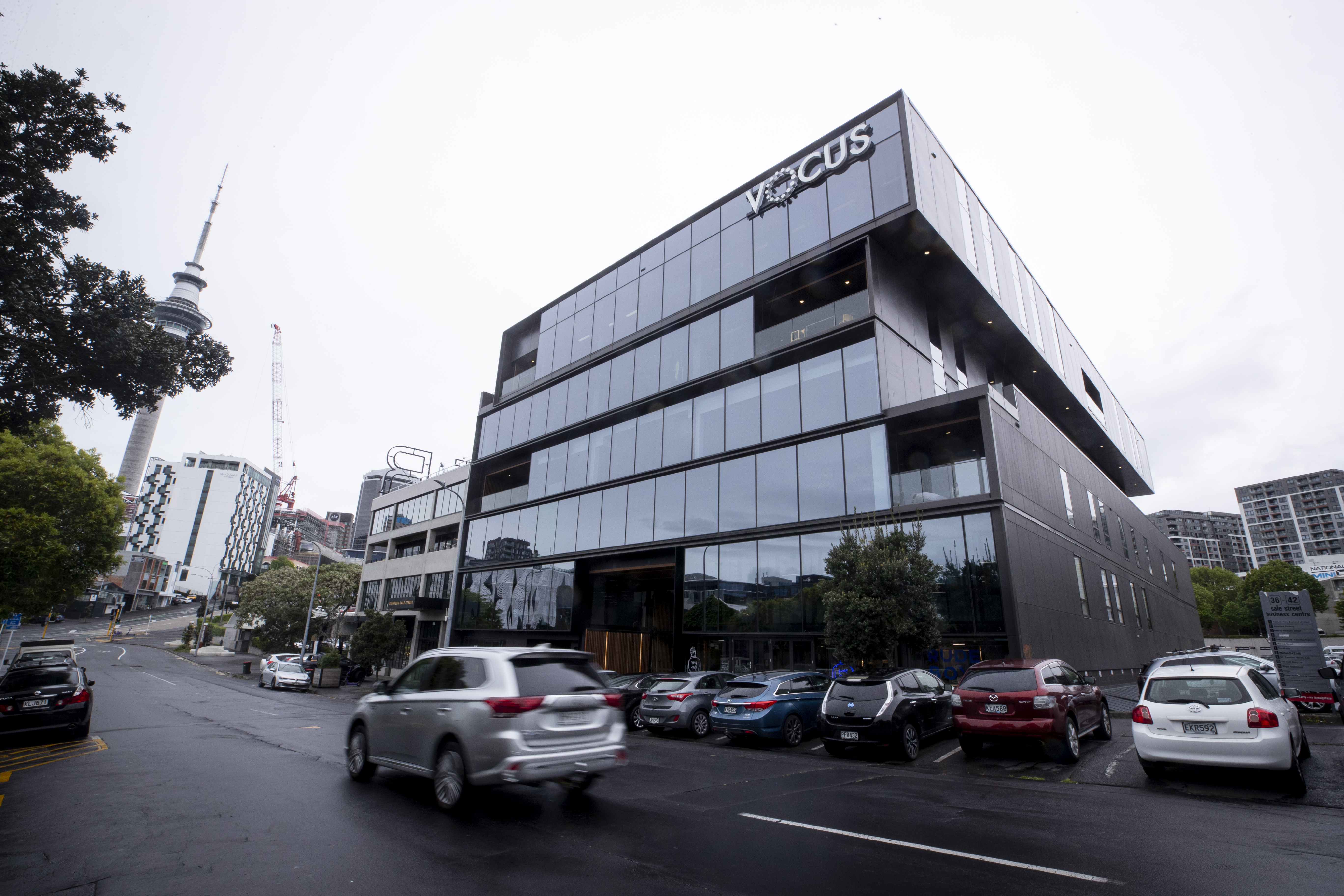 The office building in Auckland's Freemans Bay where 350 staff have been working on Labour's water reforms. Photo / Dean Purcell