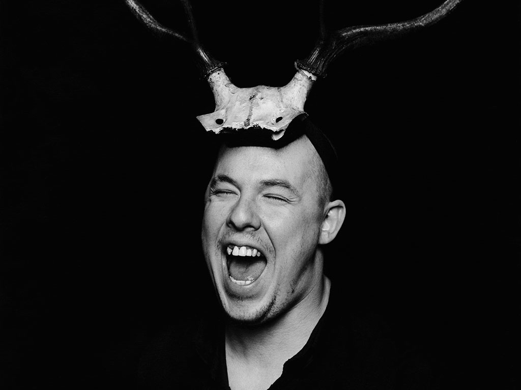 Portrait of Alexander McQueen, 1997. Photographed by Marc Horn.  Copyright Marc Horn / Trunk Archive.