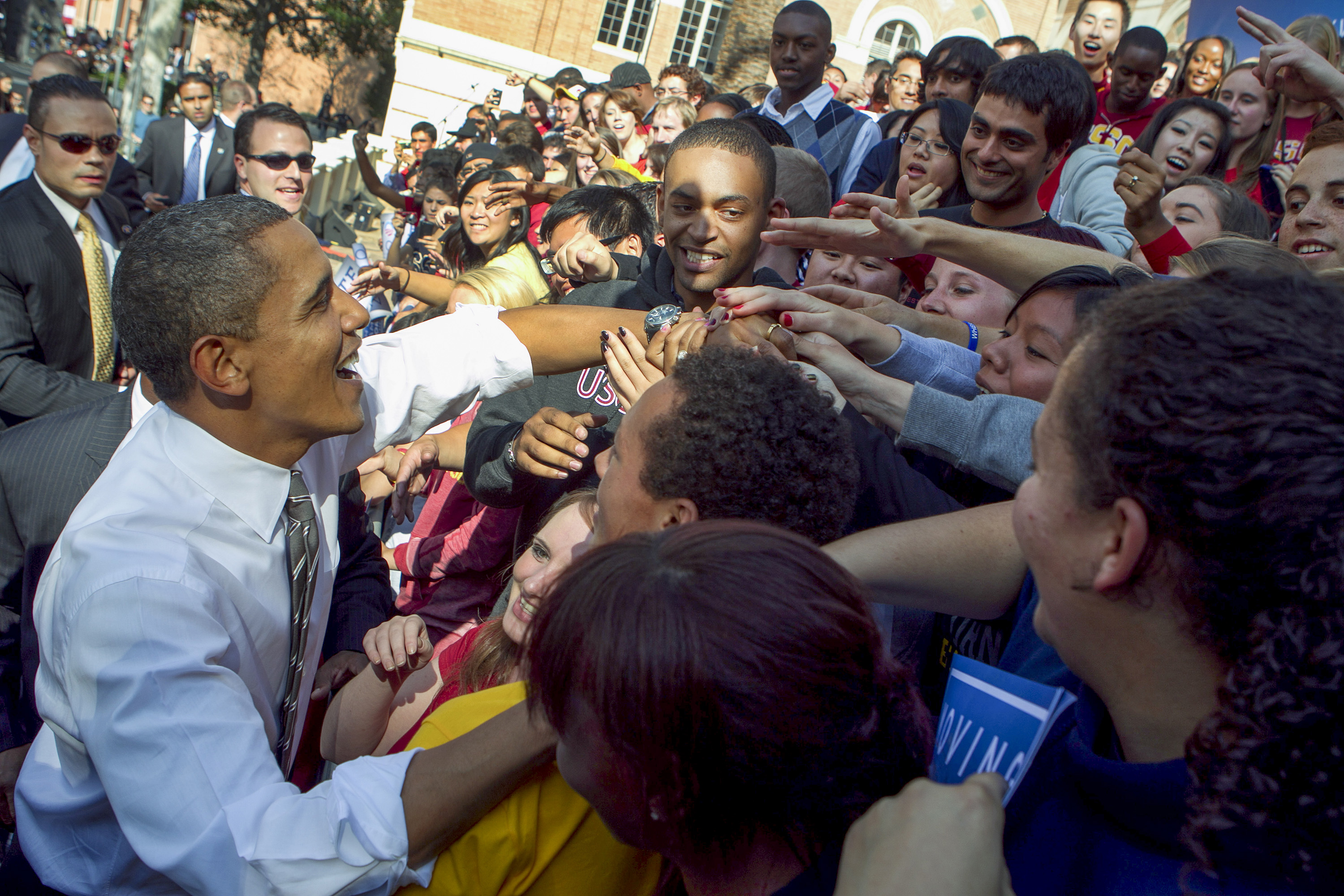 President Barack Obama prioritised a splashy California event in 2010 that featured Harris, one of his earliest endorsers. Photo / Doug Mills, The New York Times