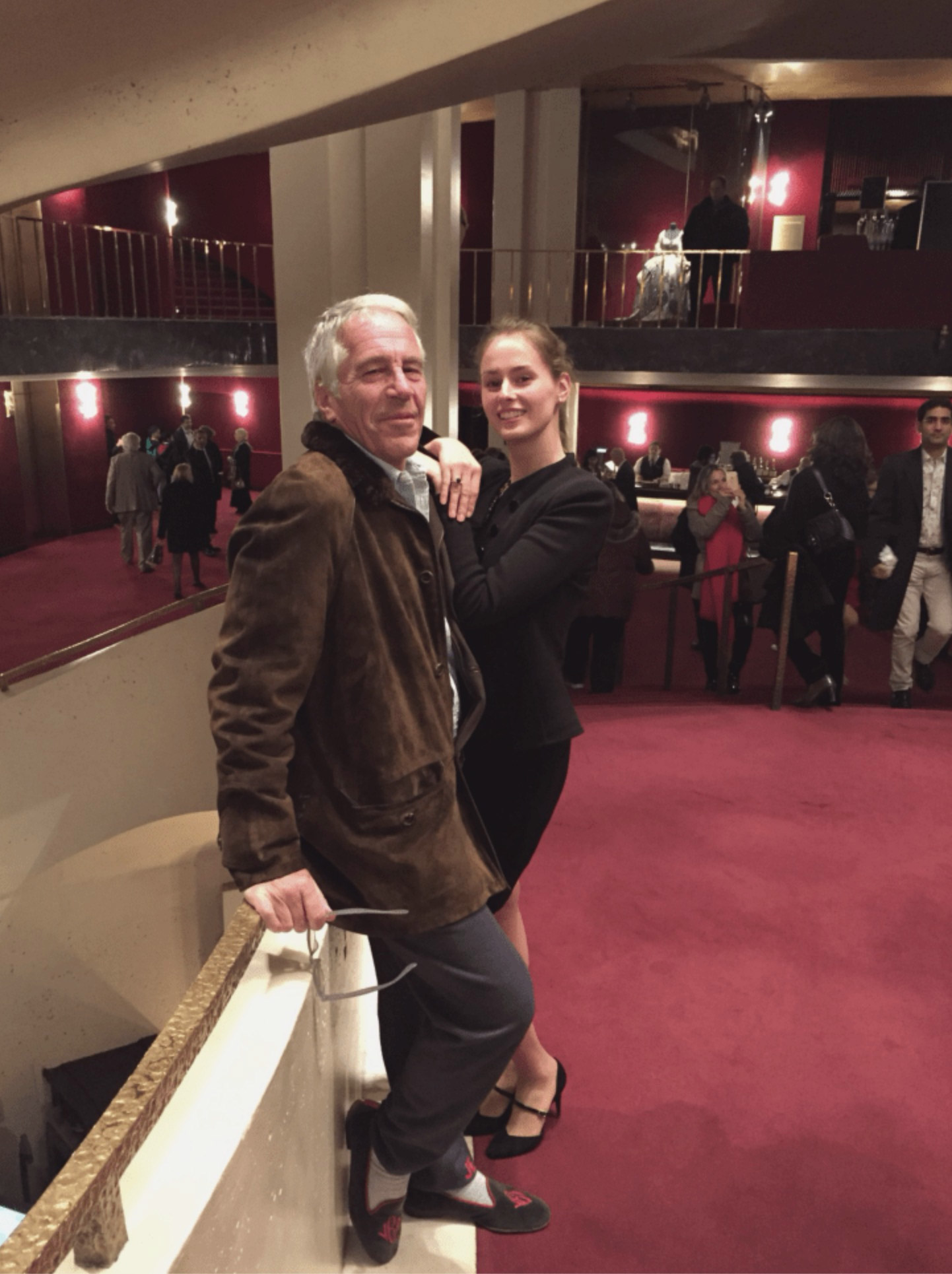 Jeffrey Epstein and Karyna Shuliak at the Metropolitan Opera in New York. Photo / Department of Justice via The New York Times