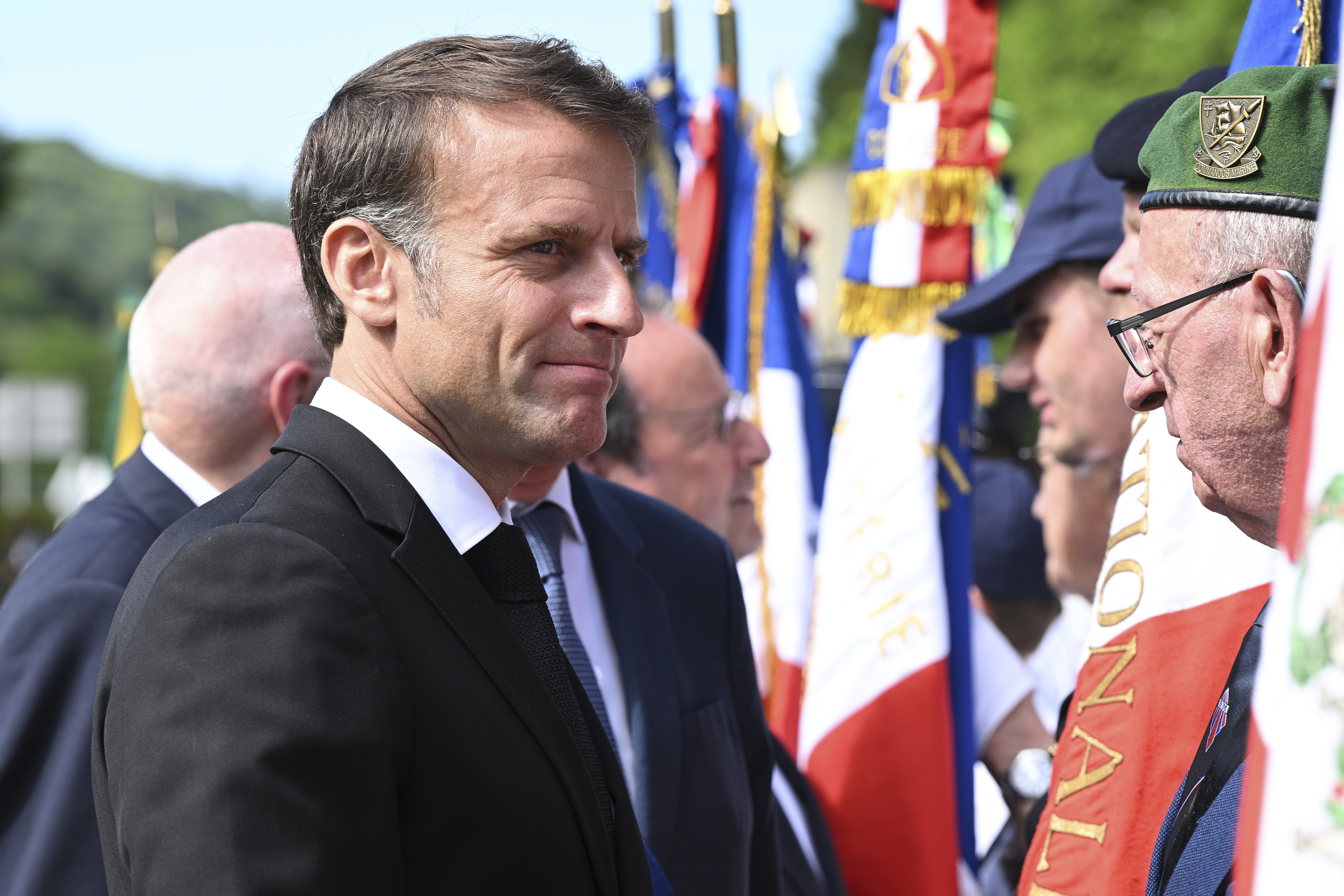 French President Emmanuel Macron attends a memorial ceremony in Tulle, central France. Photo / AP