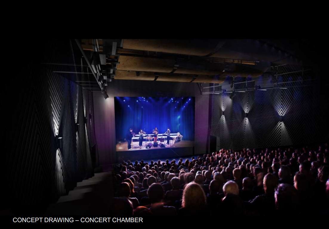 Concept drawing of the concert chamber. Image / Supplied