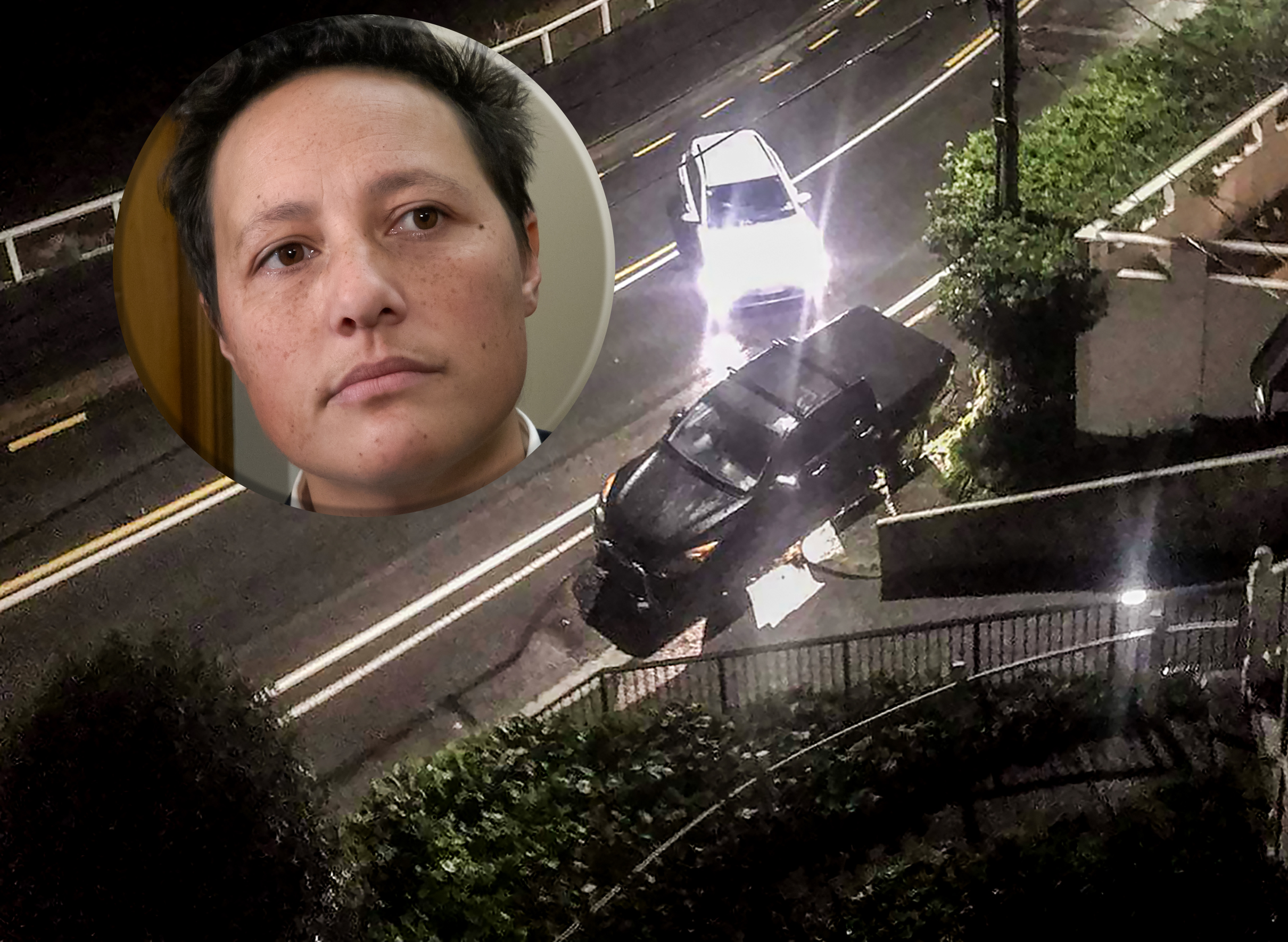 Kiri Allan crashed into a parked car on Evans Bay Parade in Roseneath, Wellington in July.