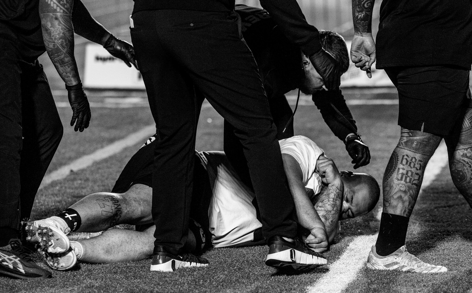 Of the eight competitors on Wednesday last week, three were forced to retire with injuries – two of whom showed signs of a concussion. Photo / Mike Scott