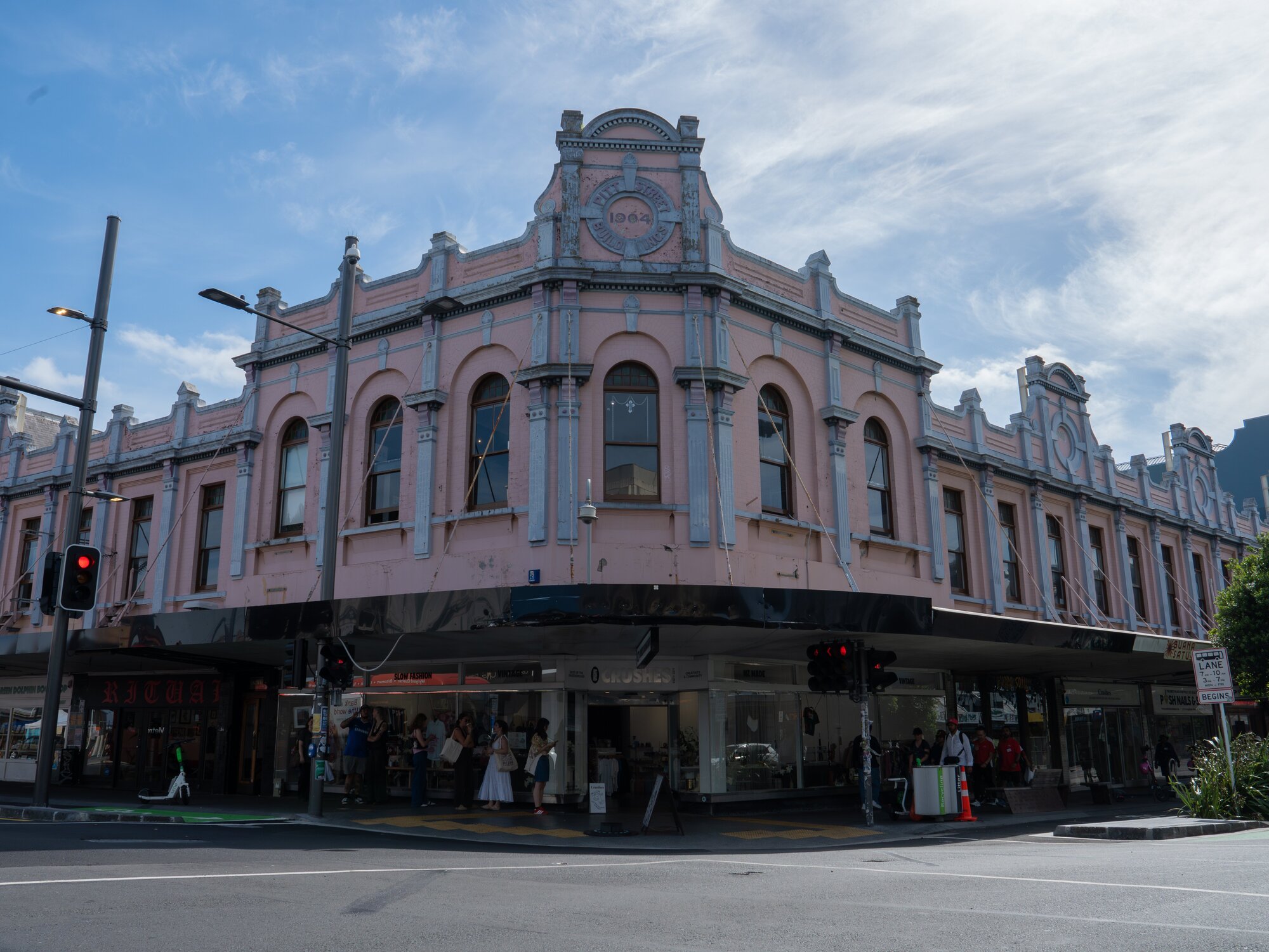 A queue outside the new Crushes store on the corner of Karangahape Rd and Pitt St. Photo / Anna Heath