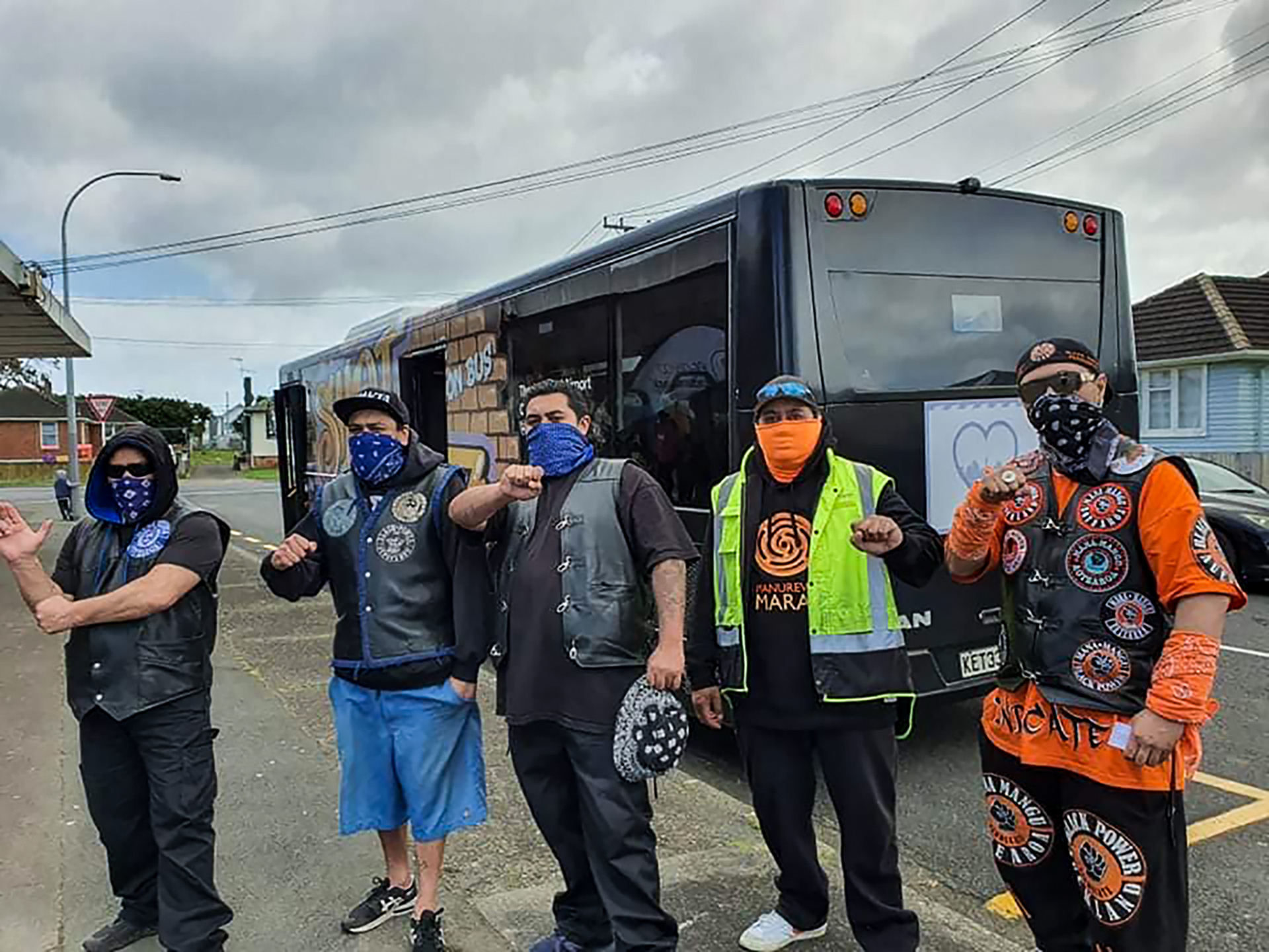 Black Power whānau at the Manurewa Marae vaccination event in Mt Wellington. Photo / Manurewa Marae