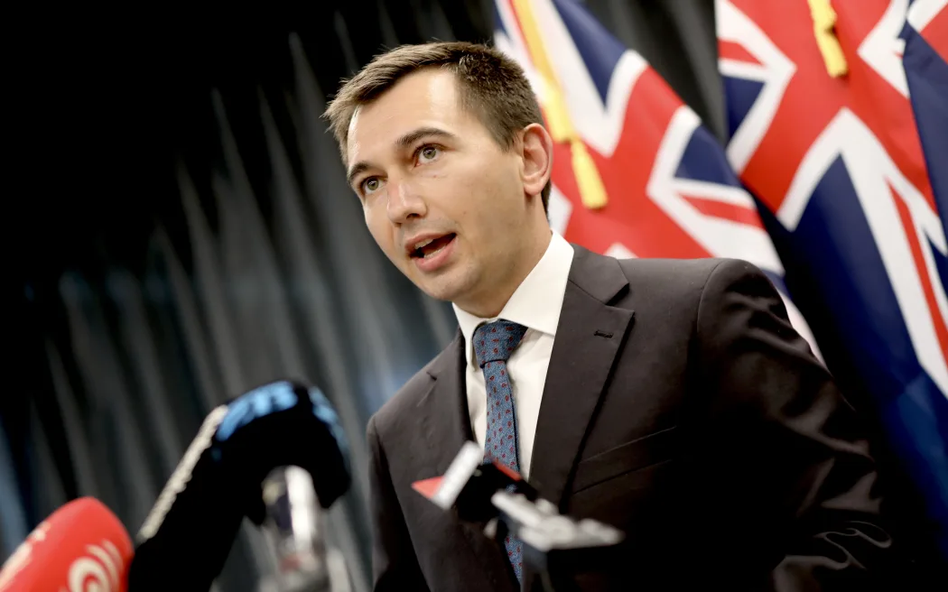 Health Minister Simeon Brown has looked to the private sector to get more elective surgeries done. A new report says that could worsen inequality problems. Photo / Marika Khabazi, RNZ