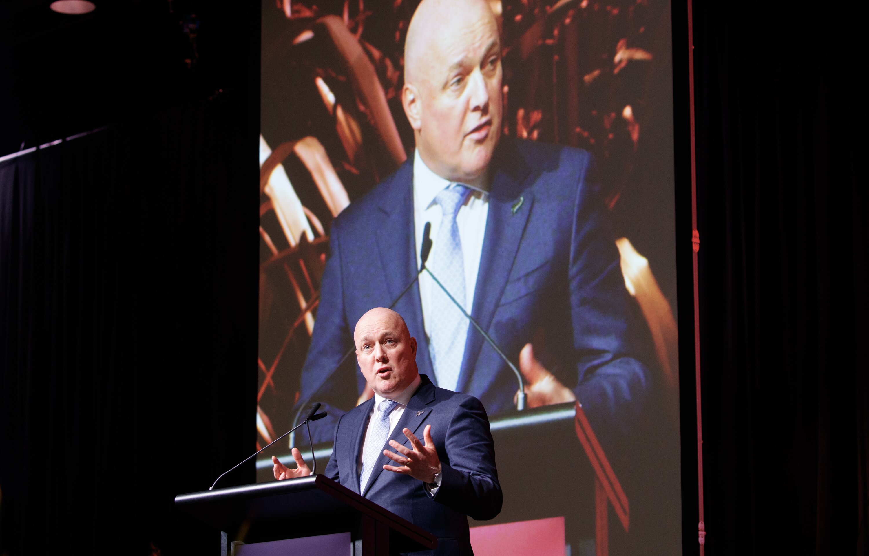 Prime Minister Christopher Luxon during his hard-hitting speech to the Local Government New Zealand conference in August. Photo / Mark Mitchell 