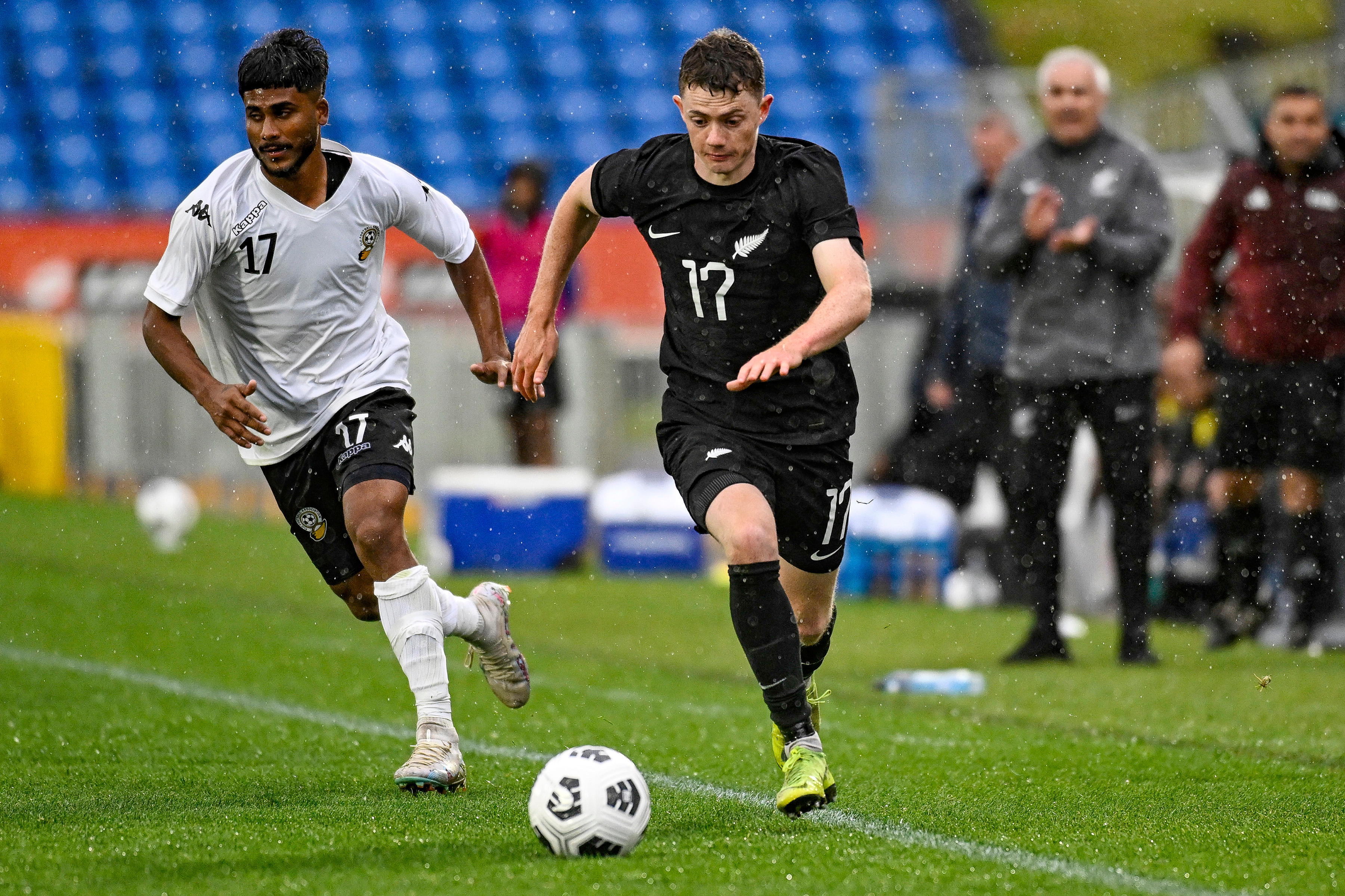 Jesse Randall in action for the New Zealand U-23 side. Photo / Photosport