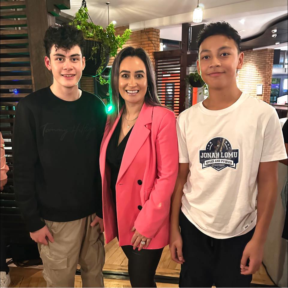 Nadene Lomu and sons Brayley and Dhyreille. 