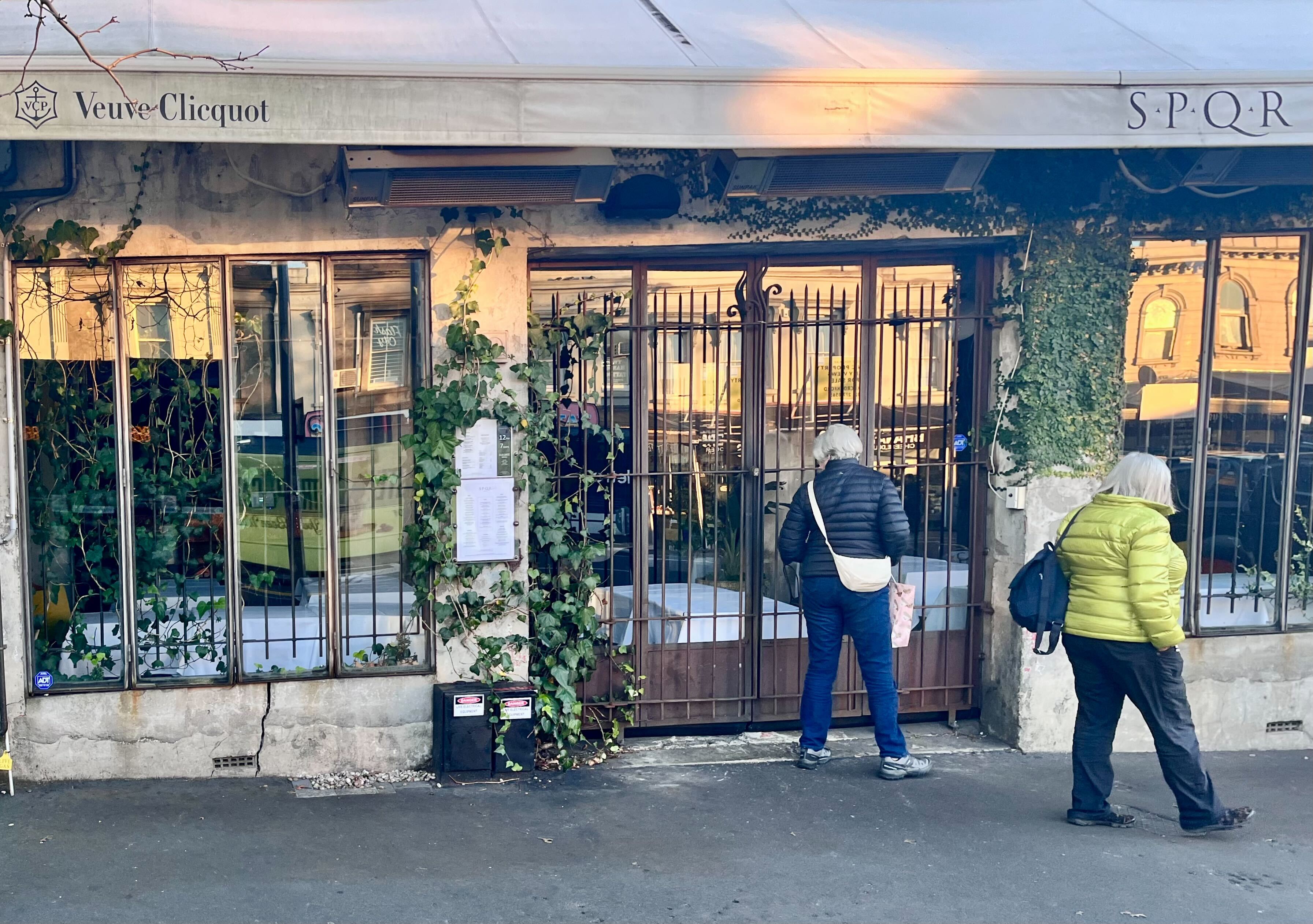 The scene at SPQR this afternoon, with the restaurant in liquidation and closed to patrons. Photo / Ella Wilks