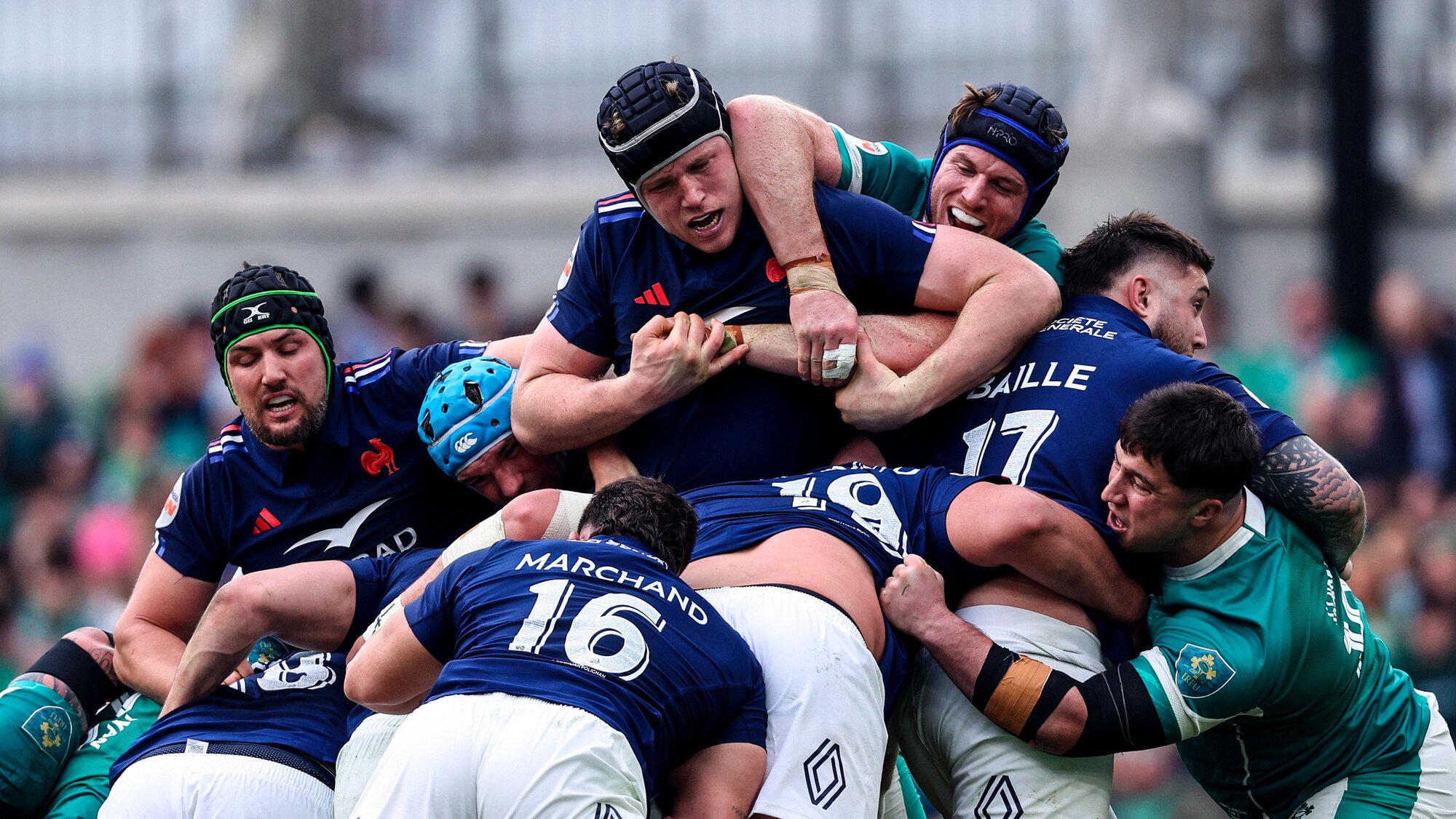 France and Ireland - seen in action during the Six Nations - objected to plans for Qatar to host the finals round of next year's Nations Cup. Photo / Photosport