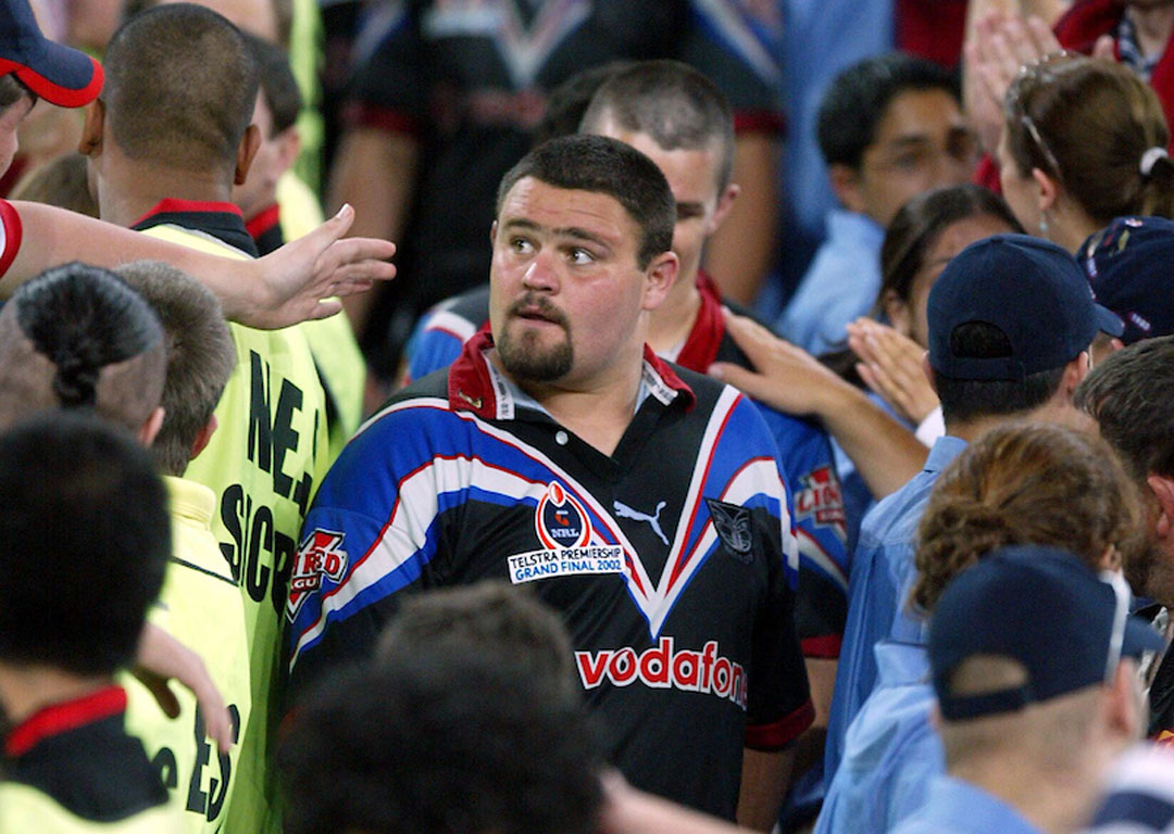 Mark Tookey following the 2002 grand final. Photosport