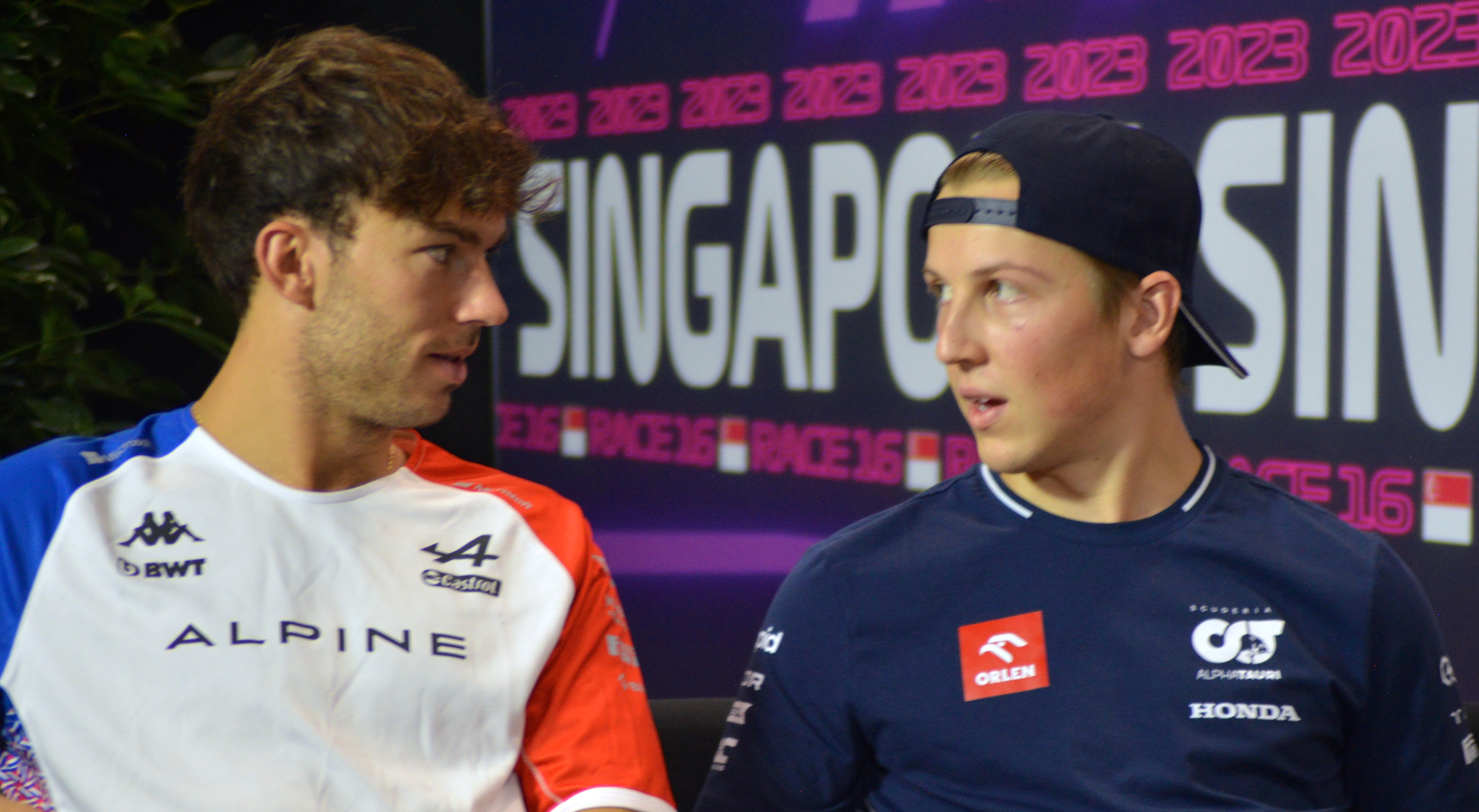 Pierre Gasly's (left) fate could hold lessons for Liam Lawson. Photo / Don Kennedy