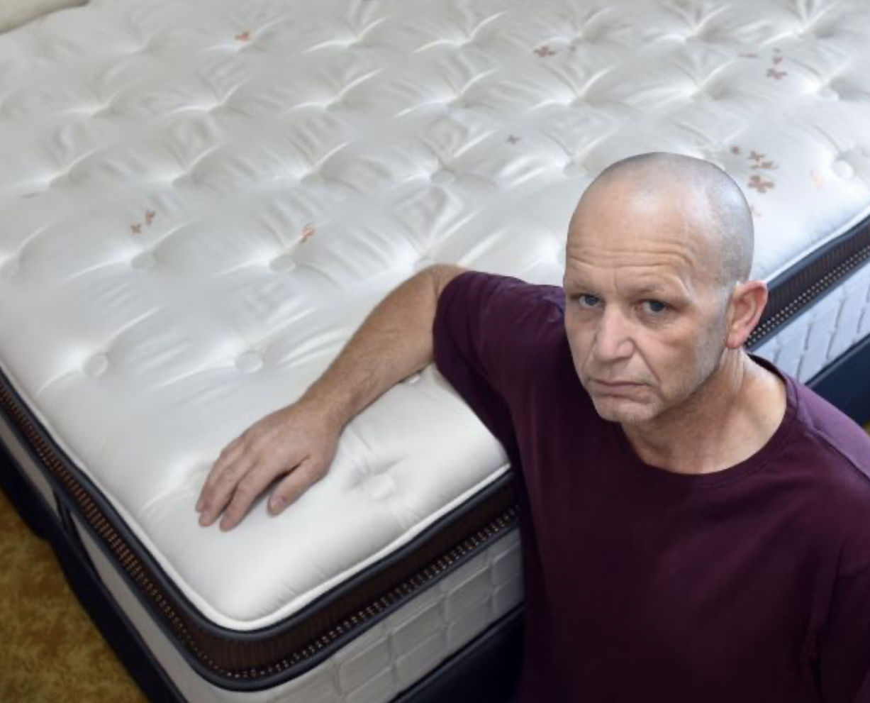 Dunedin resident Nathan Richardson was hoping to sell the queen-sized bed he bought in 2019 so he could afford Christmas. Photo / Peter McIntosh