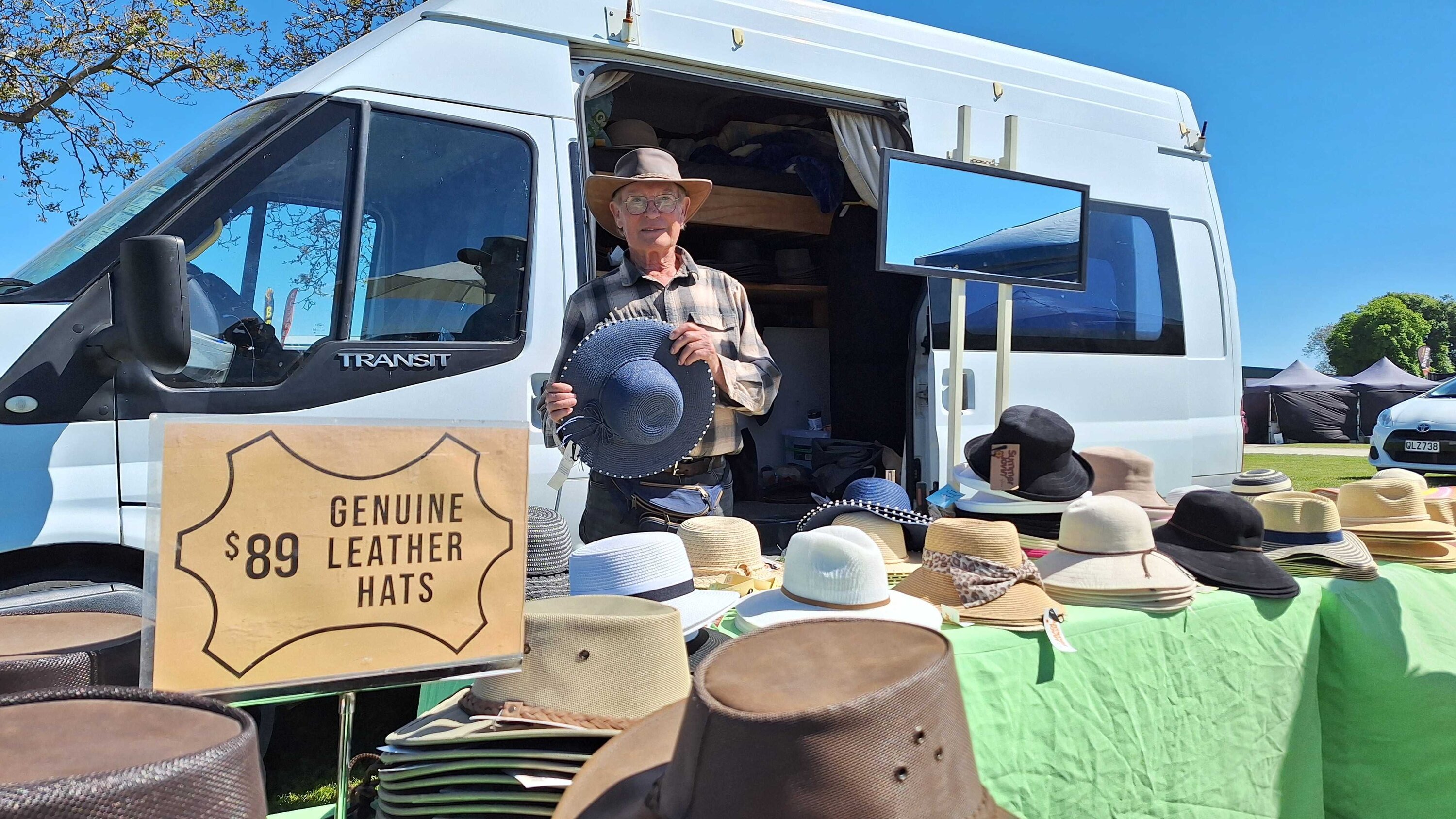 Mark Brookes said he enjoyed seeing people walking around the A&P show wearing his hats. Photo / Michaela Gower