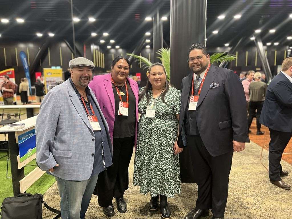 Pasifika councillors at LGNZ. From left: Josiah Teokotai from South Waikato Council, Kayla Christiansen from Rotorua Lakes Council, Lesa Bingley from Wainuiomata Community Board, Gabriel Tupou from Hutt City Council. Photo / Mary Afemata, LDR