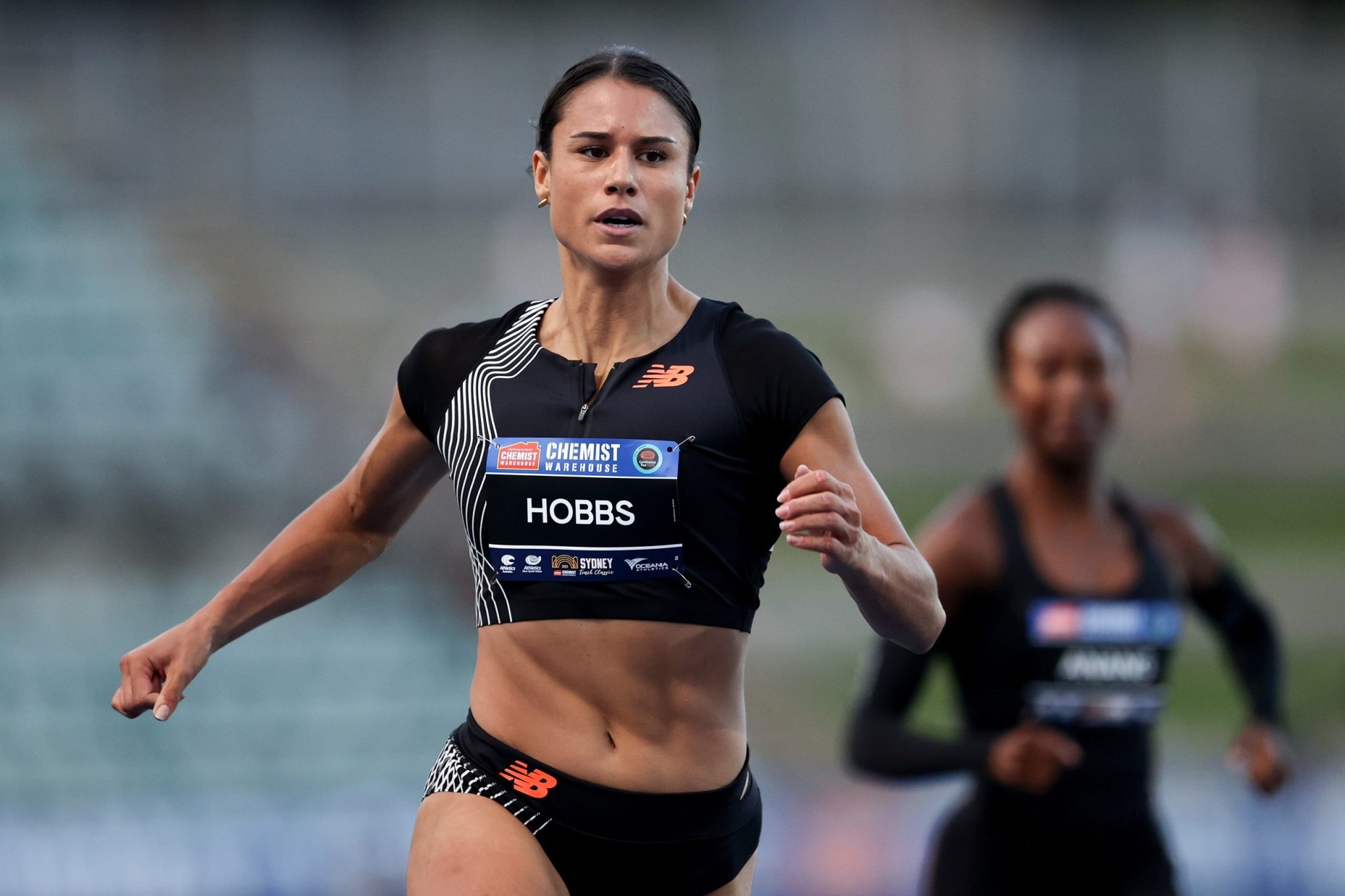 Zoe Hobbs in the Women's 100m Final at the Sydney Track Classic. Photo / Getty Images